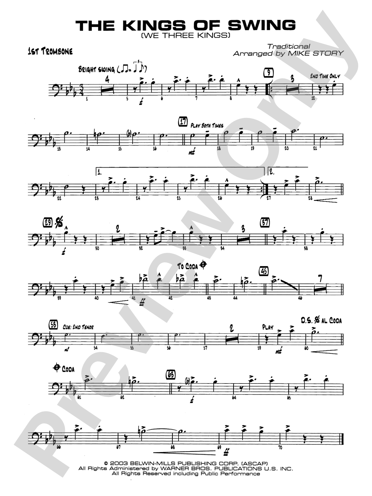 The Kings of Swing (We Three Kings): 1st Trombone