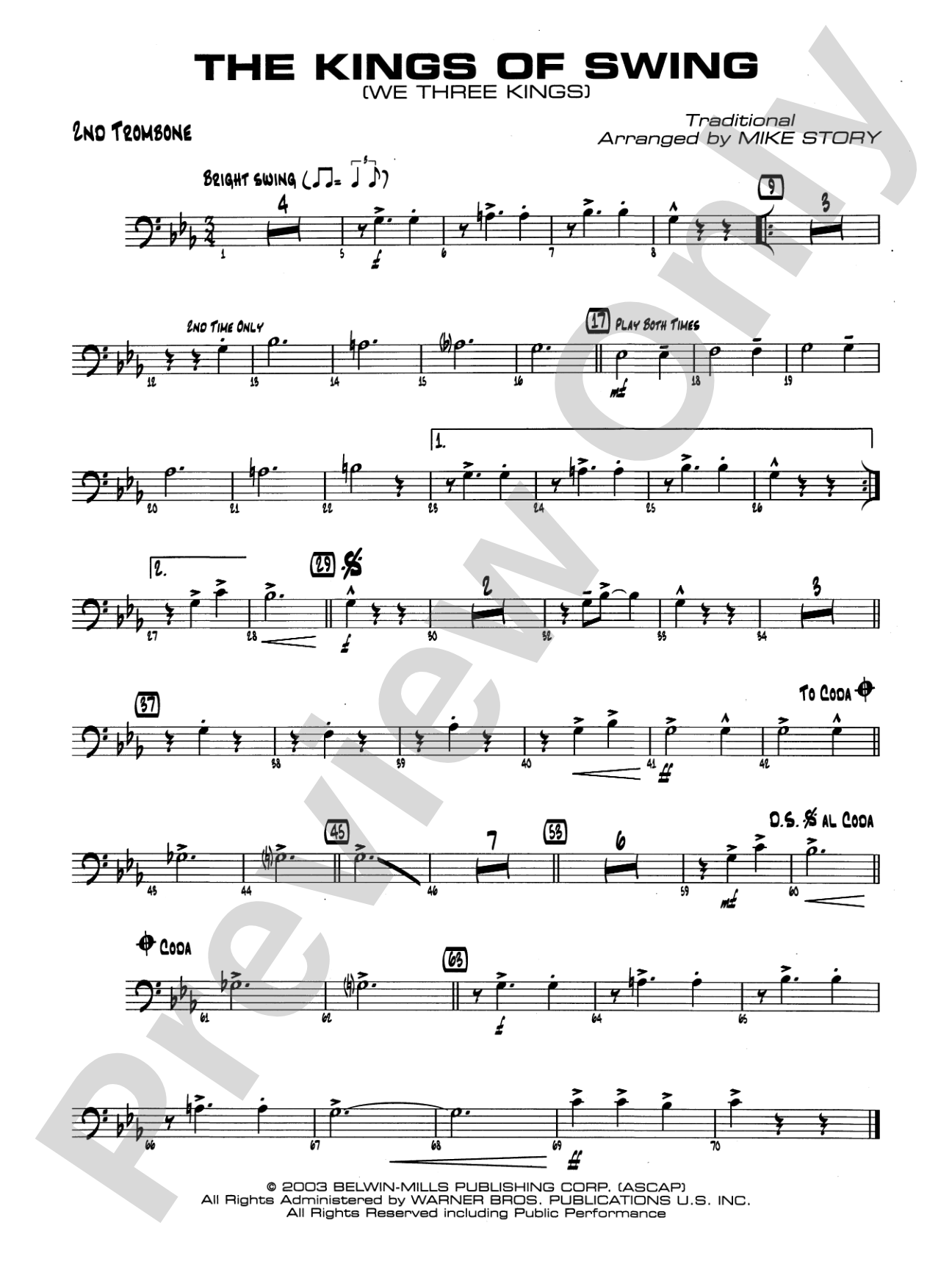 The Kings of Swing (We Three Kings): 2nd Trombone