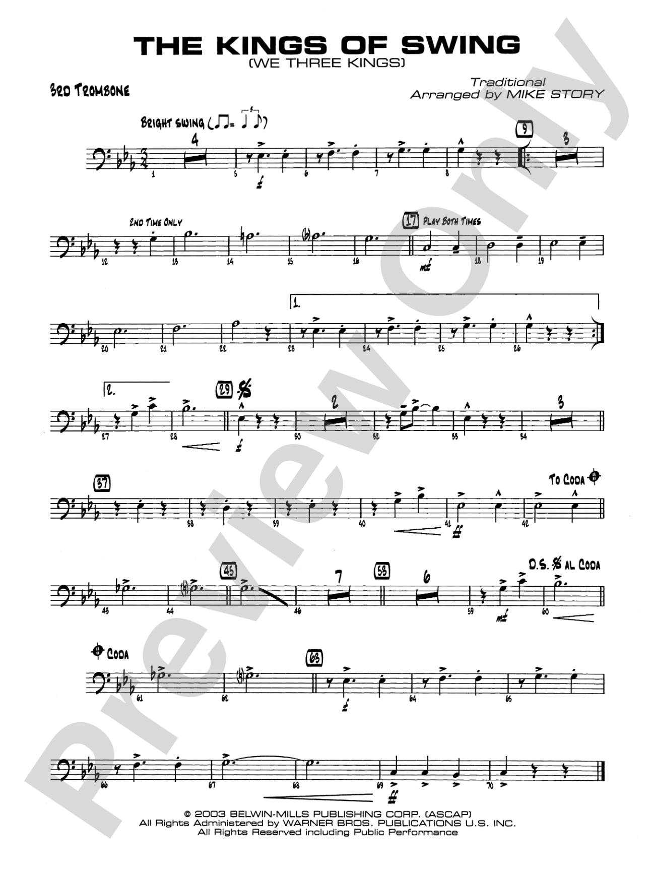The Kings of Swing (We Three Kings): 3rd Trombone