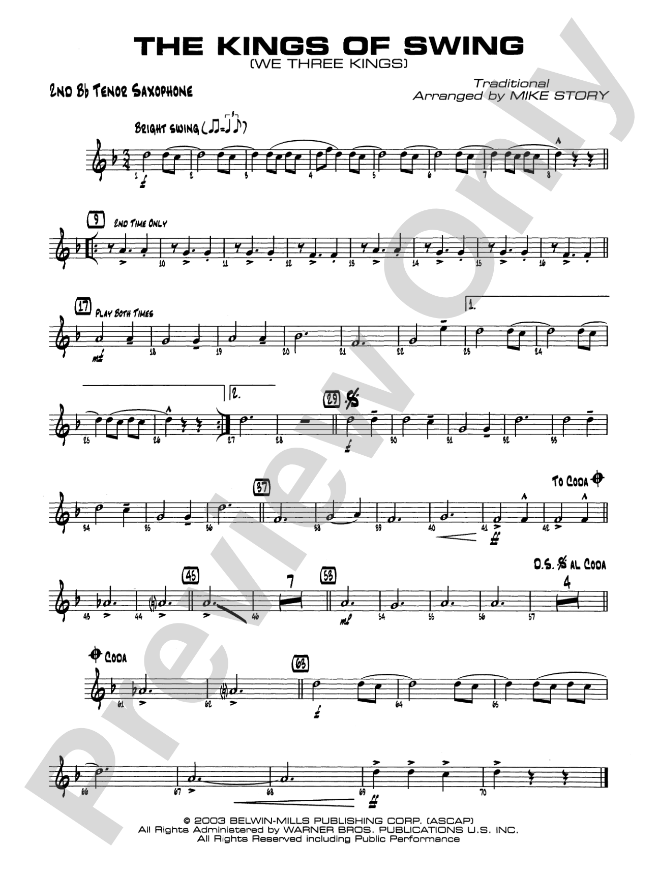 The Kings of Swing (We Three Kings): 2nd B-flat Tenor Saxophone