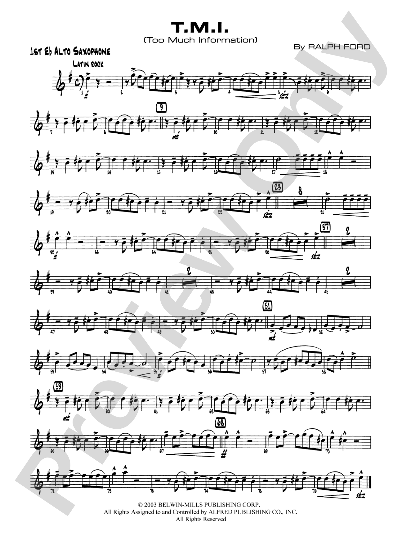 T.M.I. (Too Much Information): E-flat Alto Saxophone