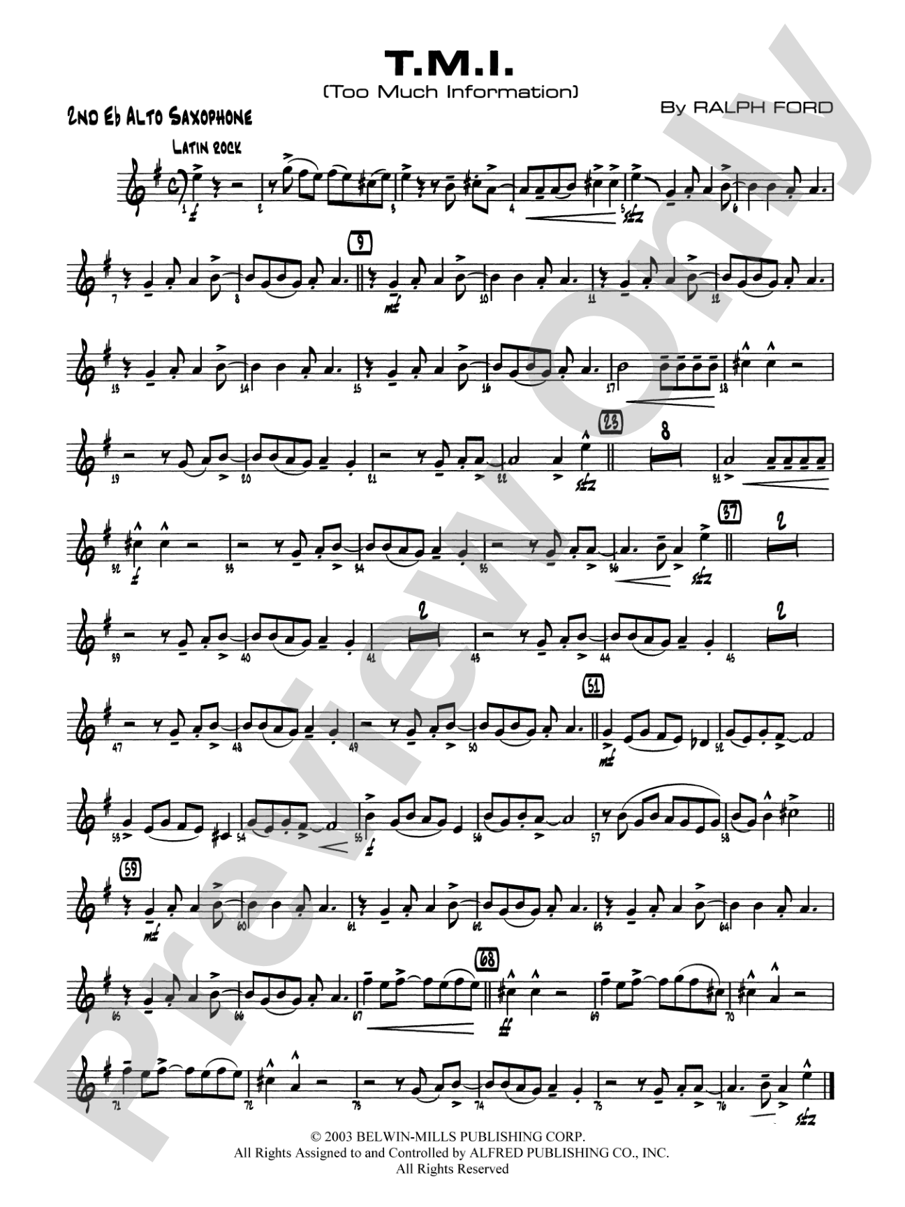 T.M.I. (Too Much Information): 2nd E-flat Alto Saxophone