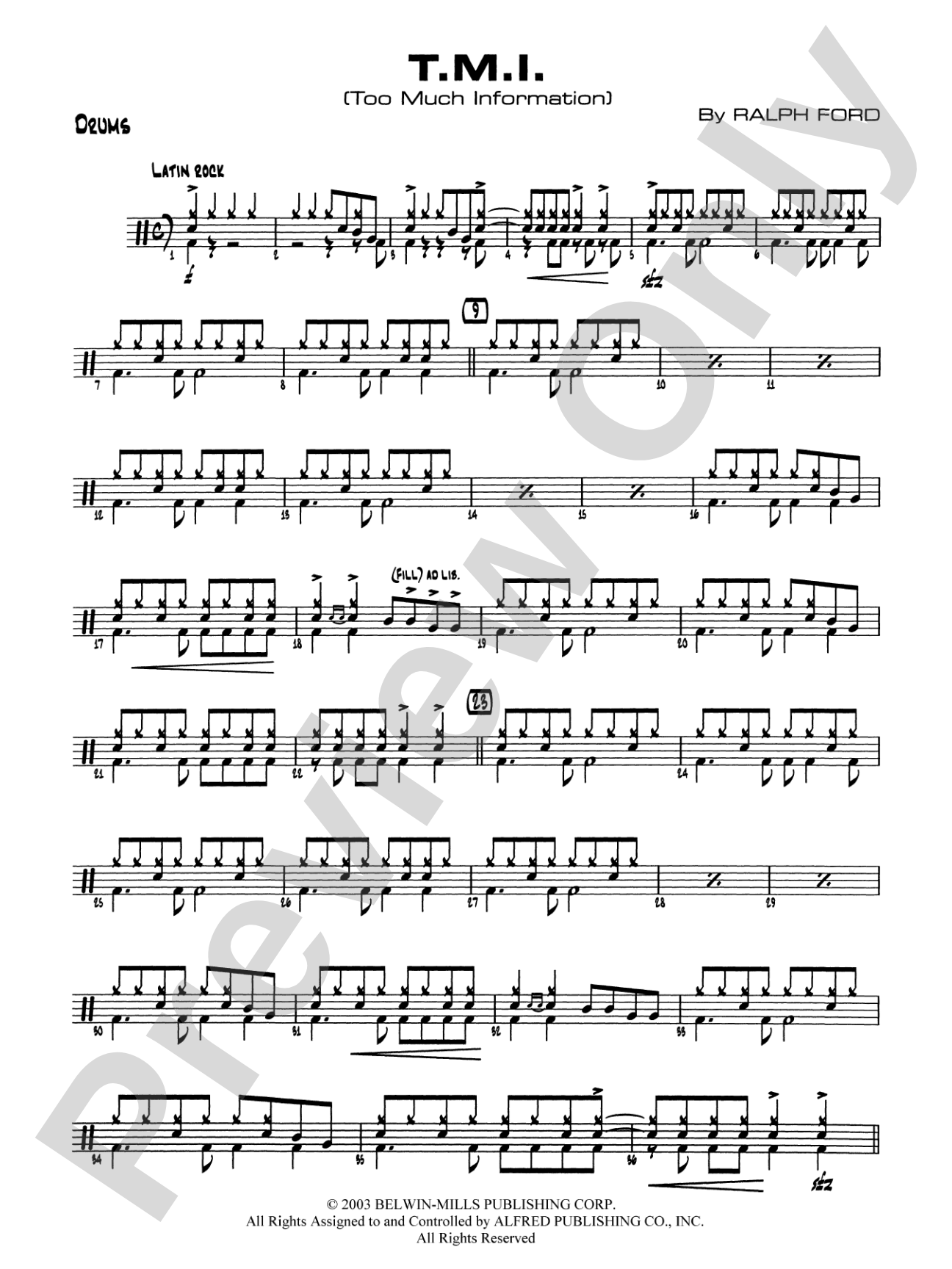 T.M.I. (Too Much Information): Drums