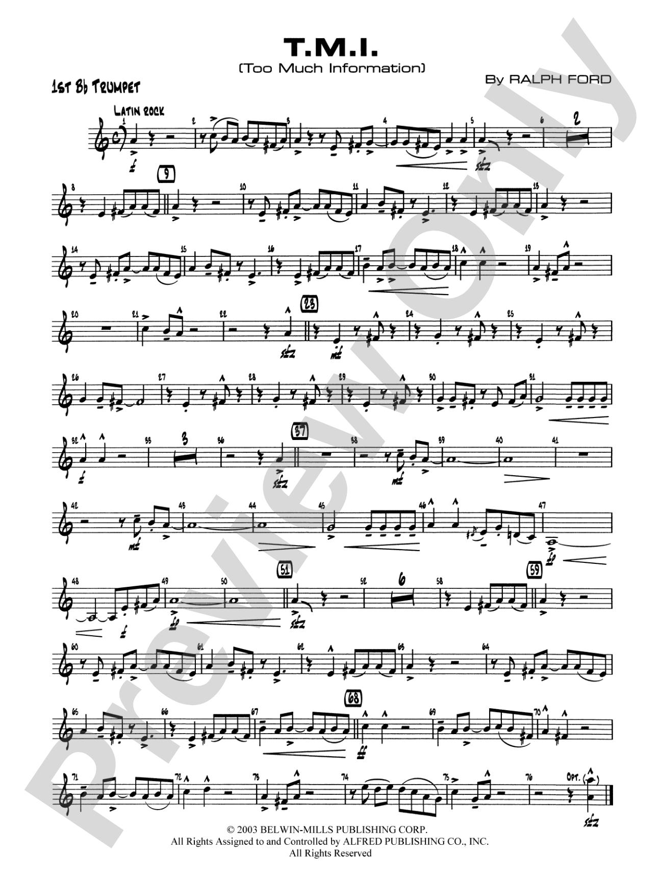 T.M.I. (Too Much Information): 1st B-flat Trumpet