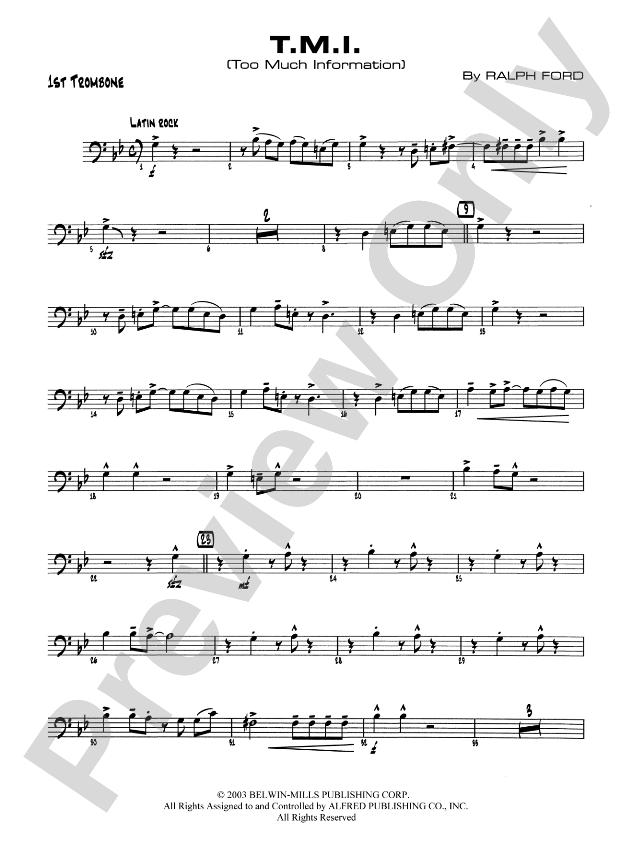 T.M.I. (Too Much Information): 1st Trombone