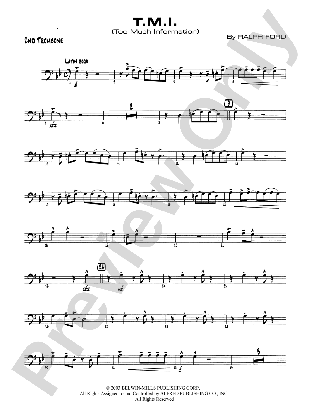 T.M.I. (Too Much Information): 2nd Trombone
