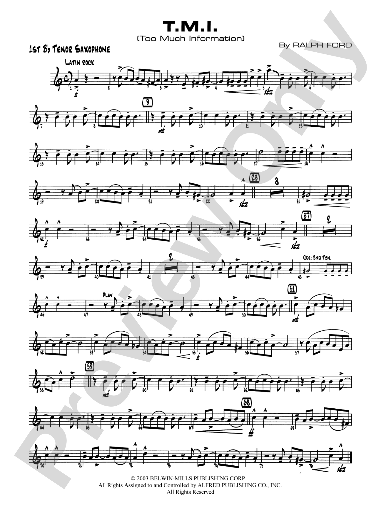 T.M.I. (Too Much Information): B-flat Tenor Saxophone