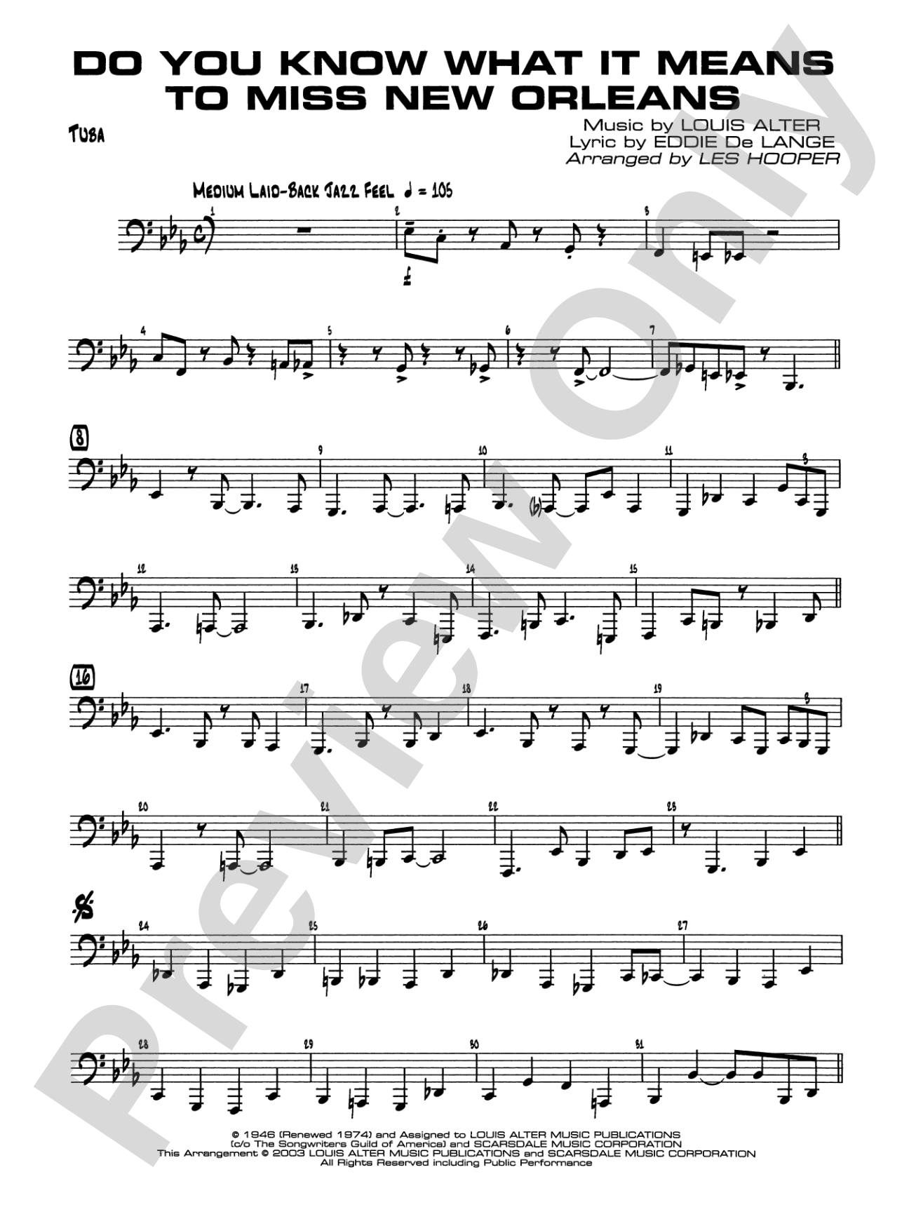 Do You Know What It Means to Miss New Orleans: Tuba