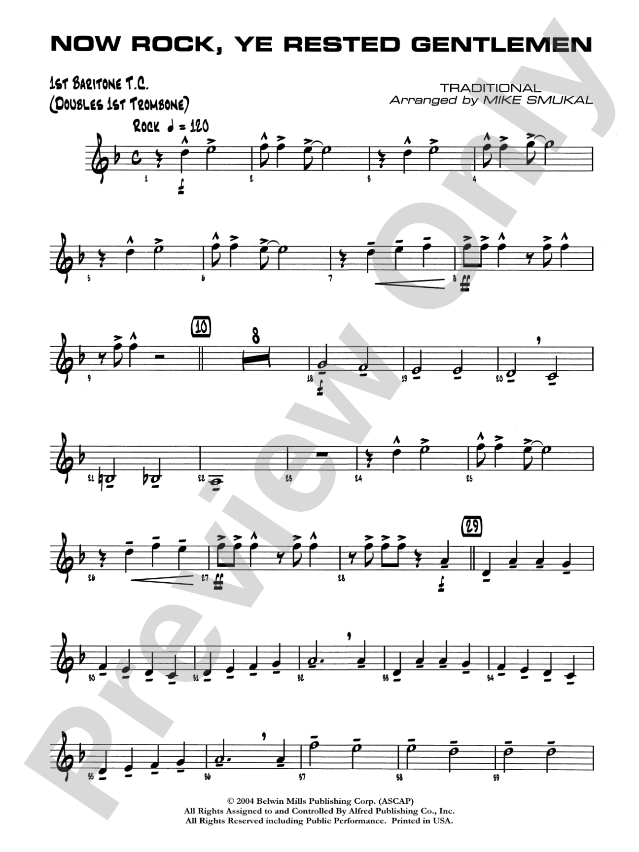Now Rock, Ye Rested Gentlemen: Baritone T.C.