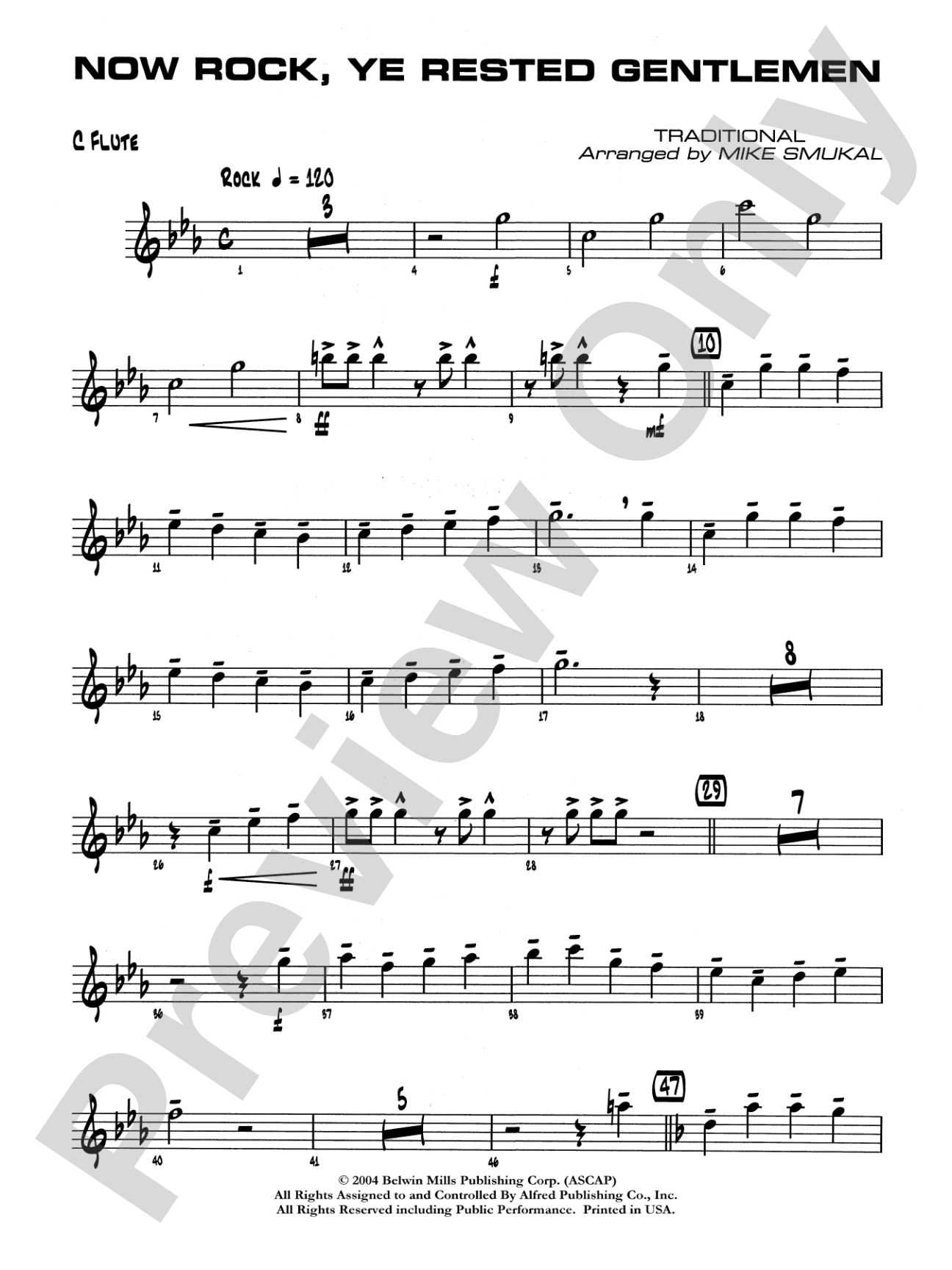 Now Rock, Ye Rested Gentlemen: Flute