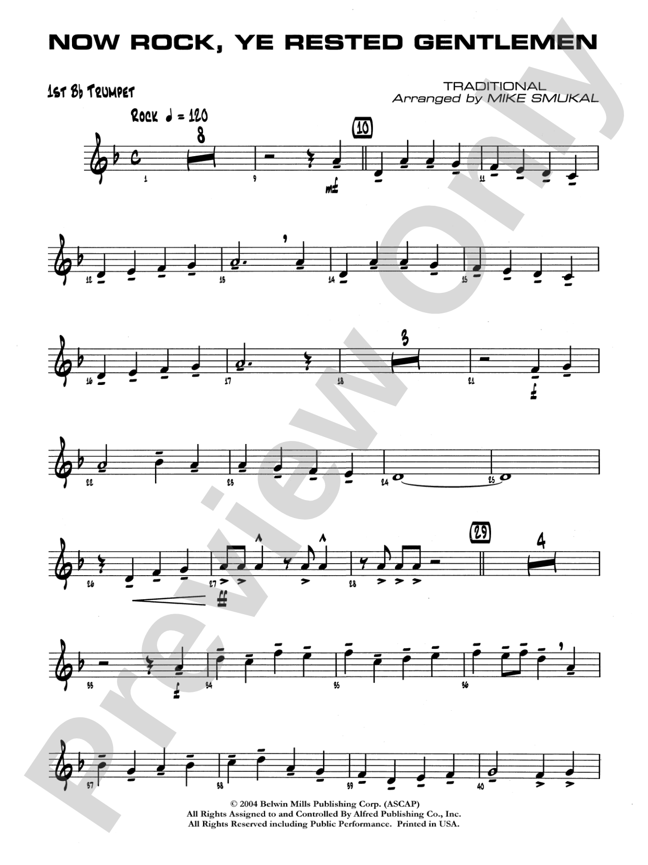Now Rock, Ye Rested Gentlemen: 1st B-flat Trumpet