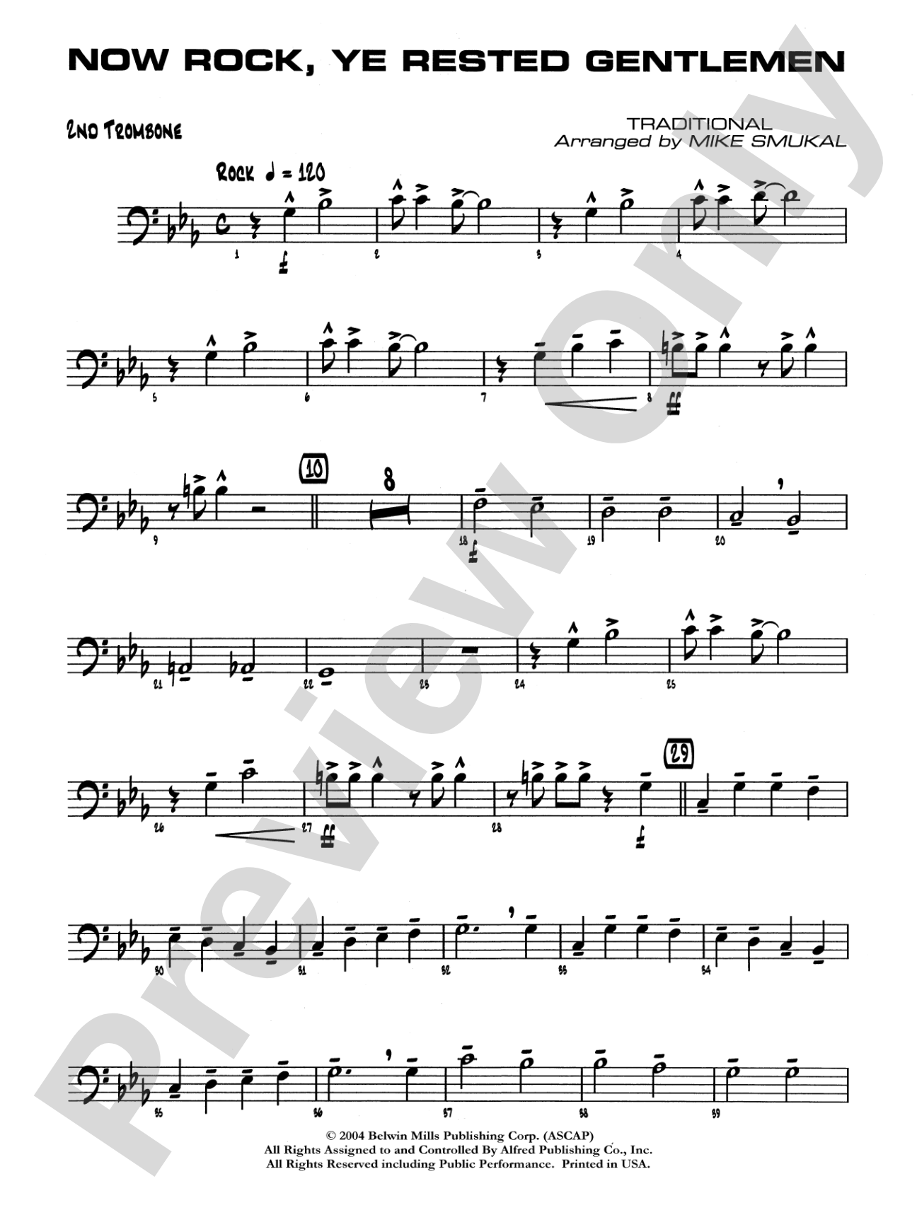 Now Rock, Ye Rested Gentlemen: 2nd Trombone