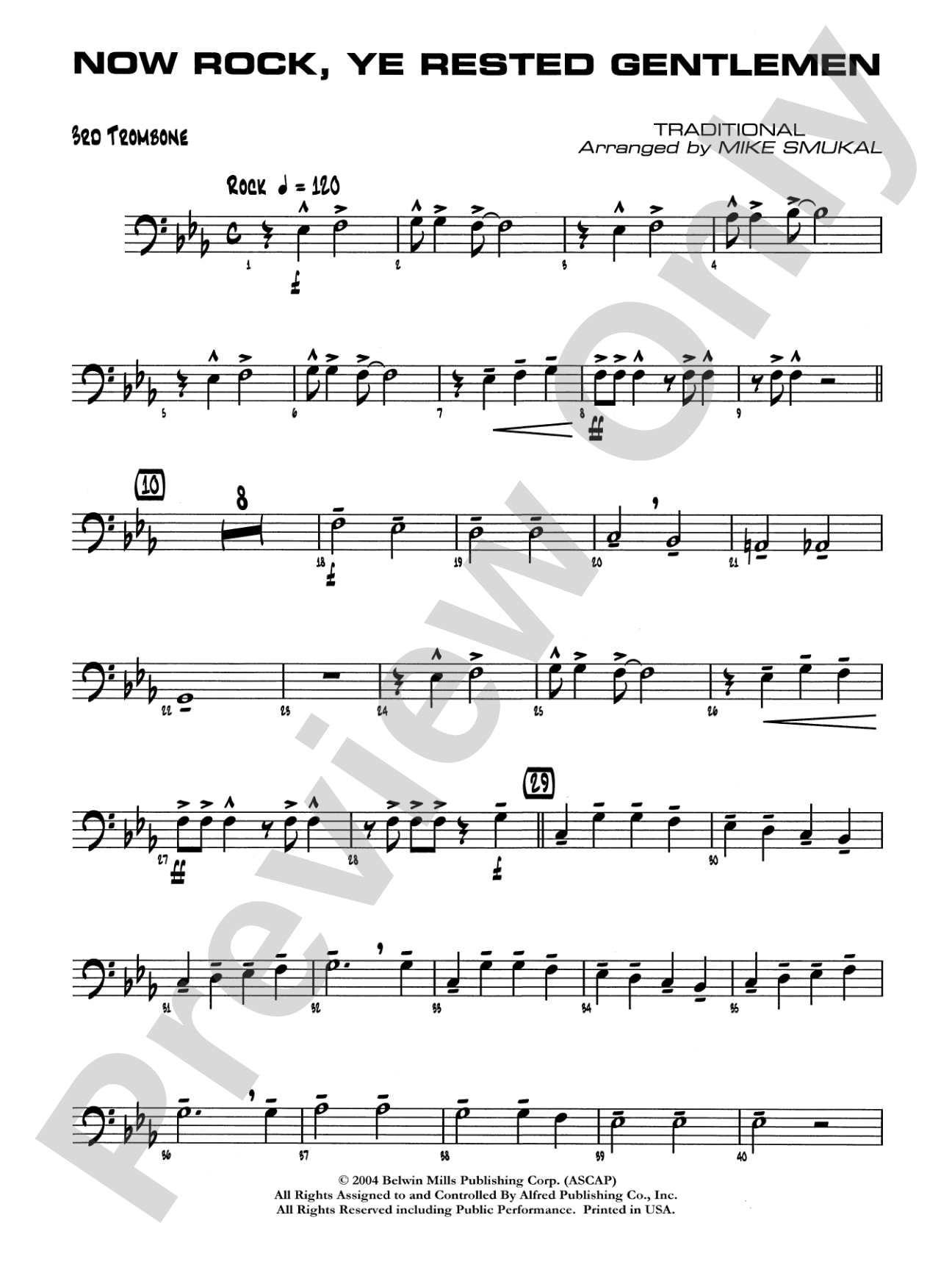 Now Rock, Ye Rested Gentlemen: 3rd Trombone