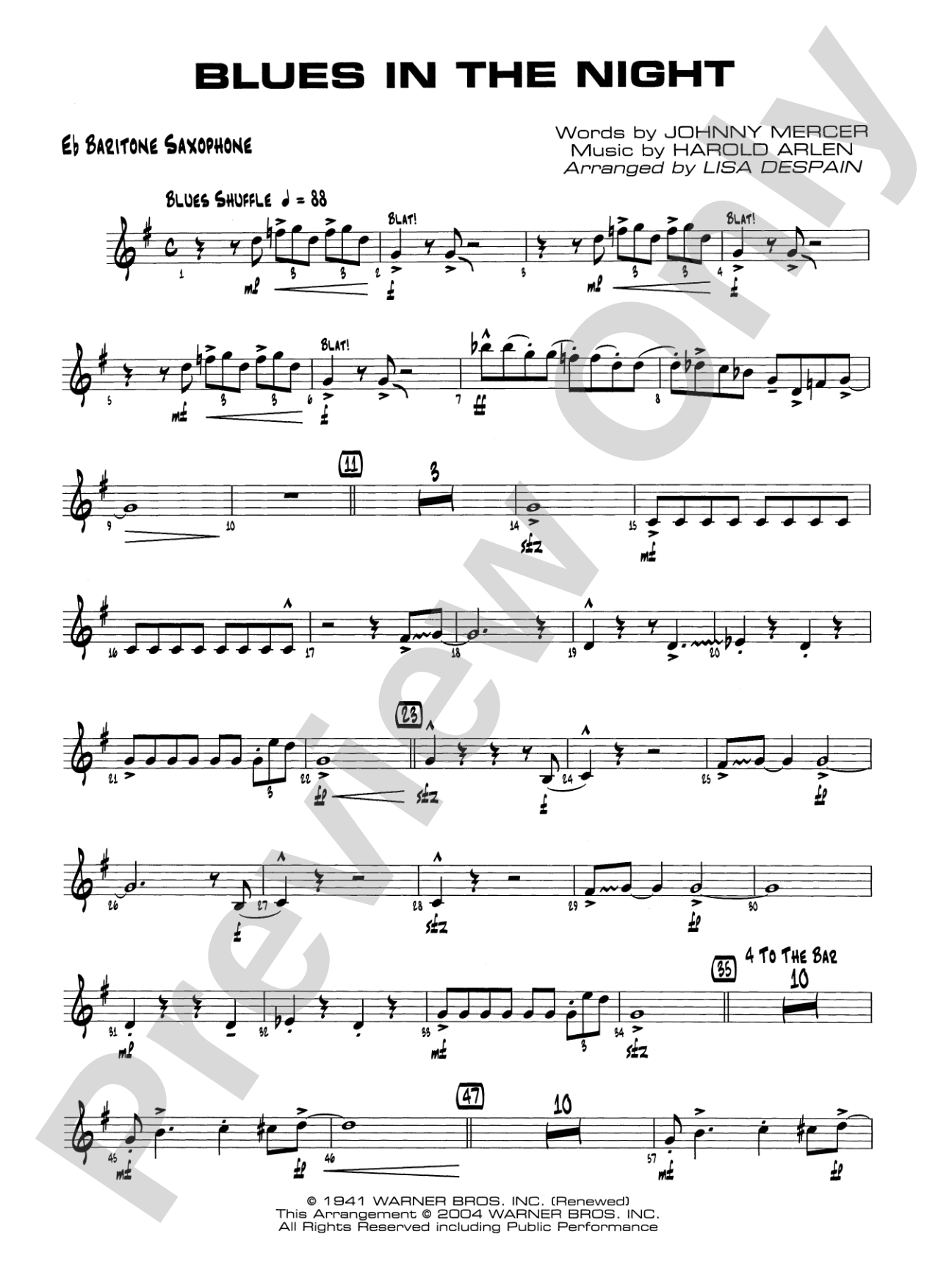 Blues in the Night: E-flat Baritone Saxophone