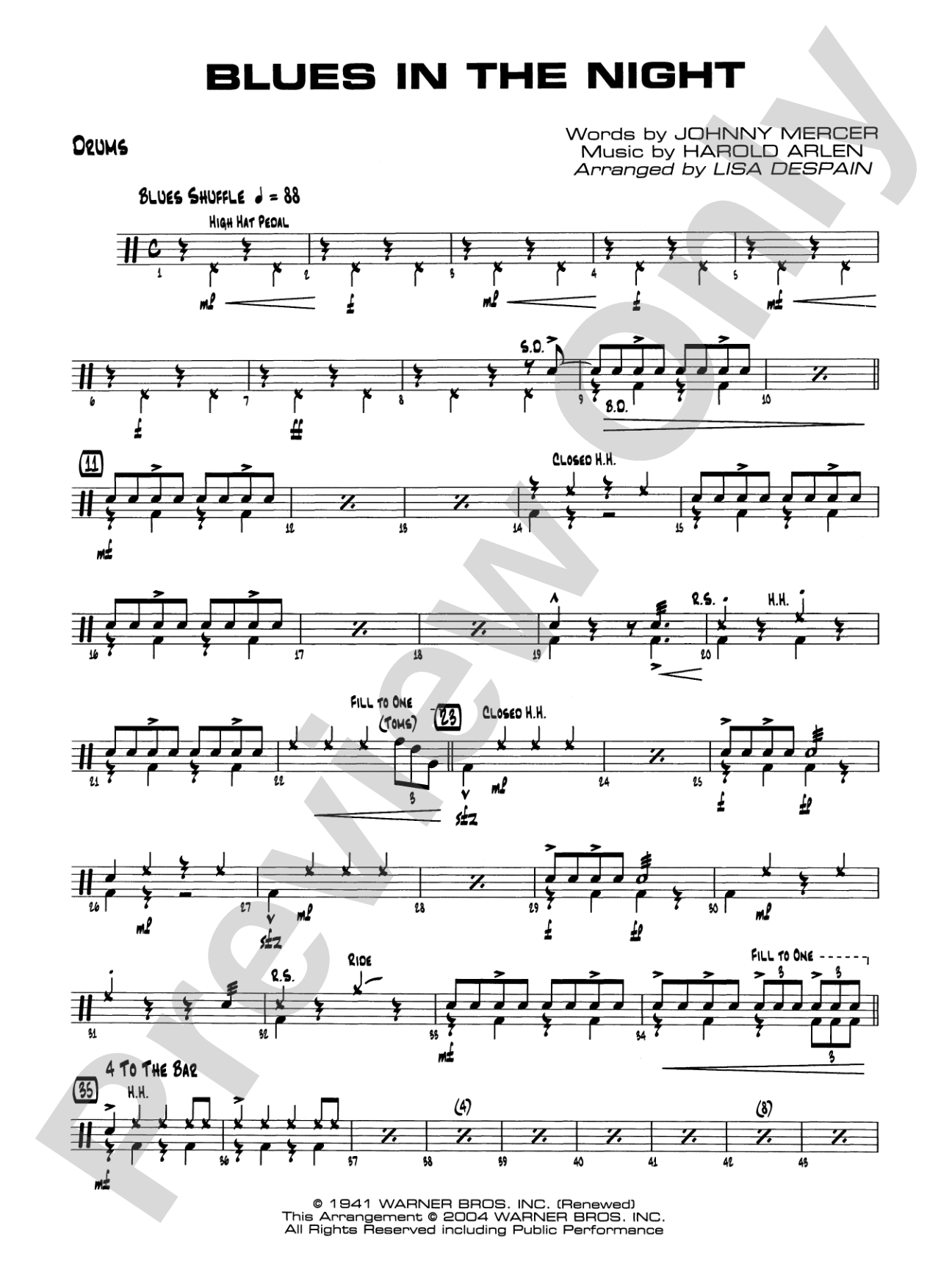 Blues in the Night: Drums