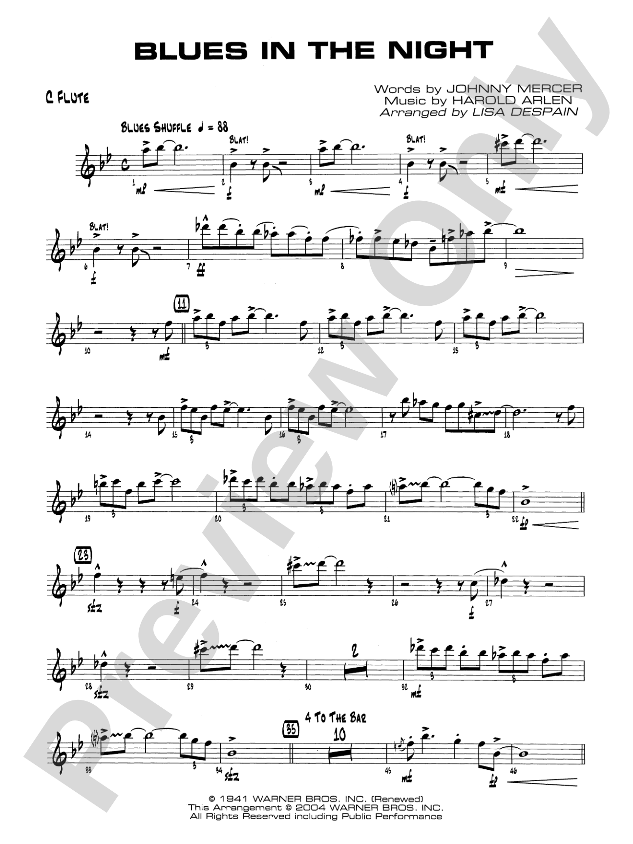 Blues in the Night: Flute