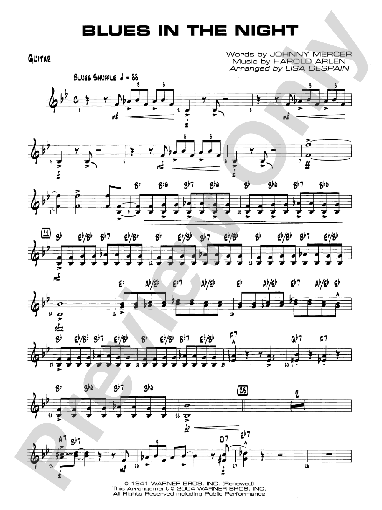 Blues in the Night: Guitar