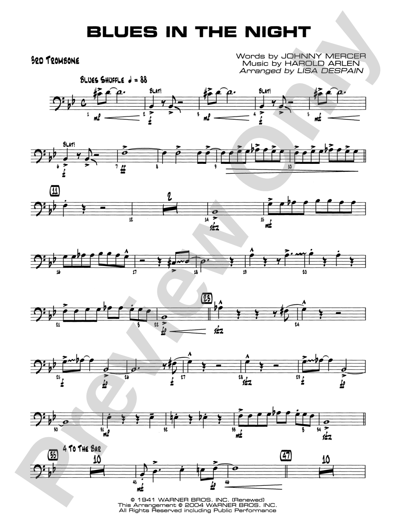 Blues in the Night: 3rd Trombone