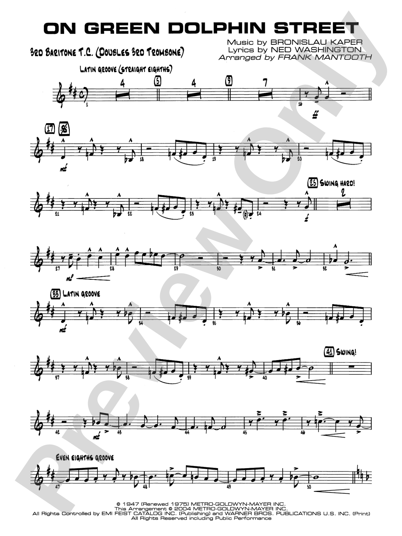 On Green Dolphin Street: 3rd Baritone T.C.