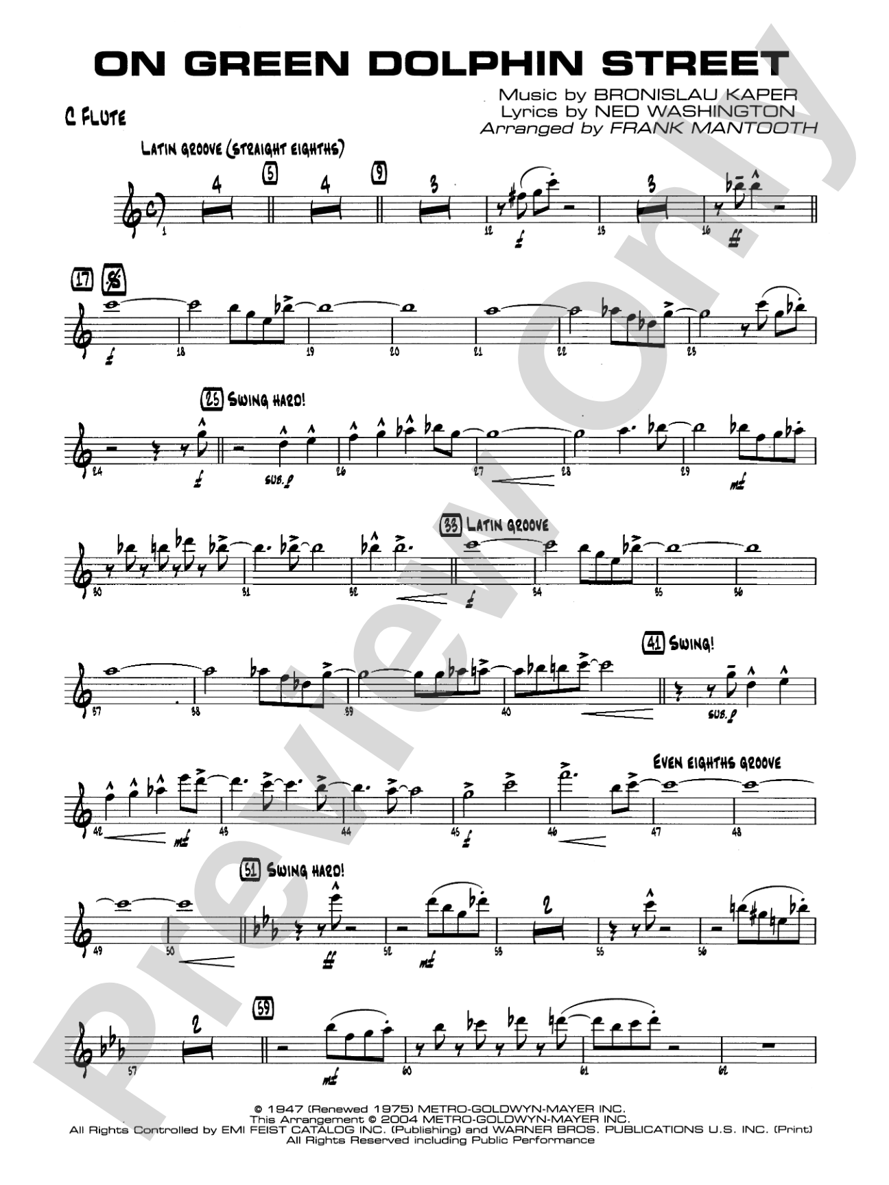 On Green Dolphin Street: Flute