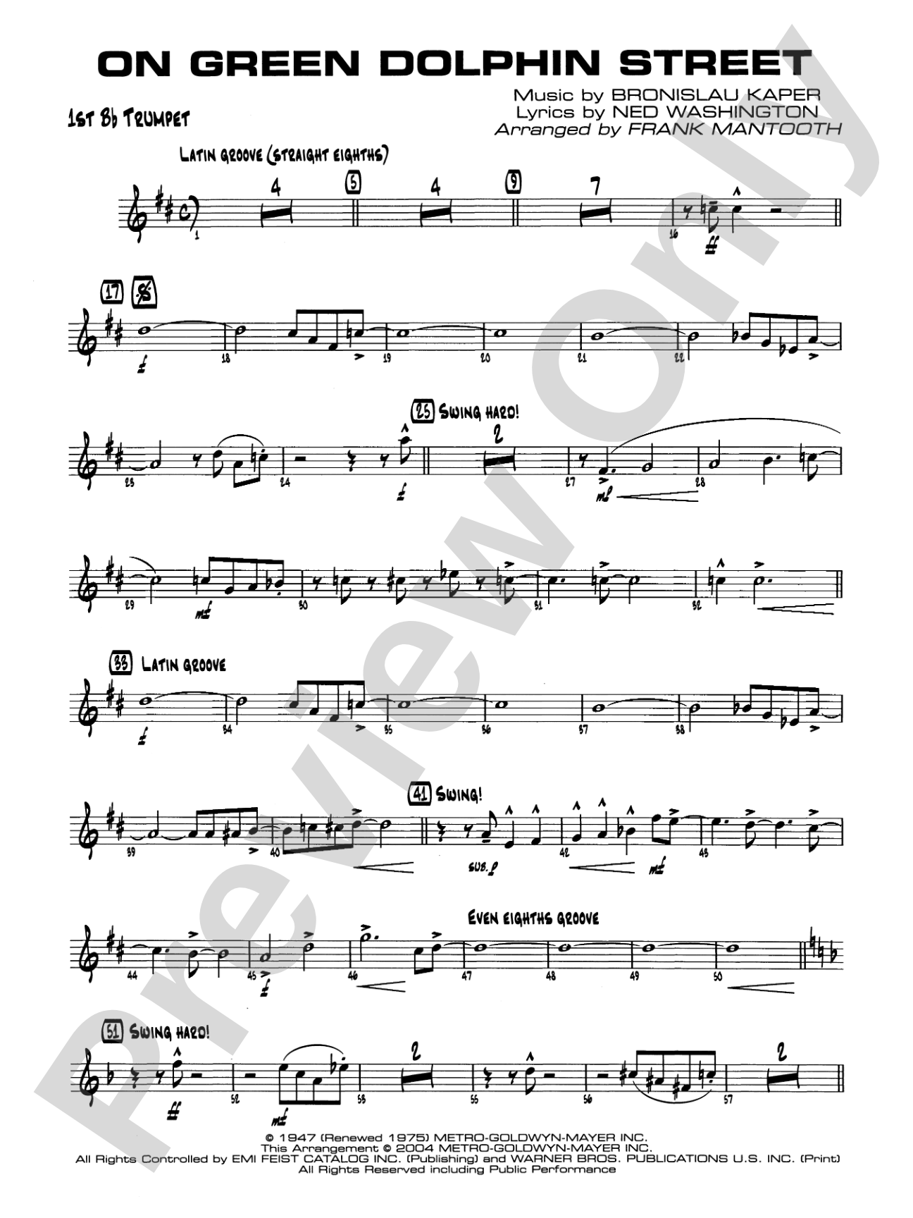 On Green Dolphin Street: 1st B-flat Trumpet