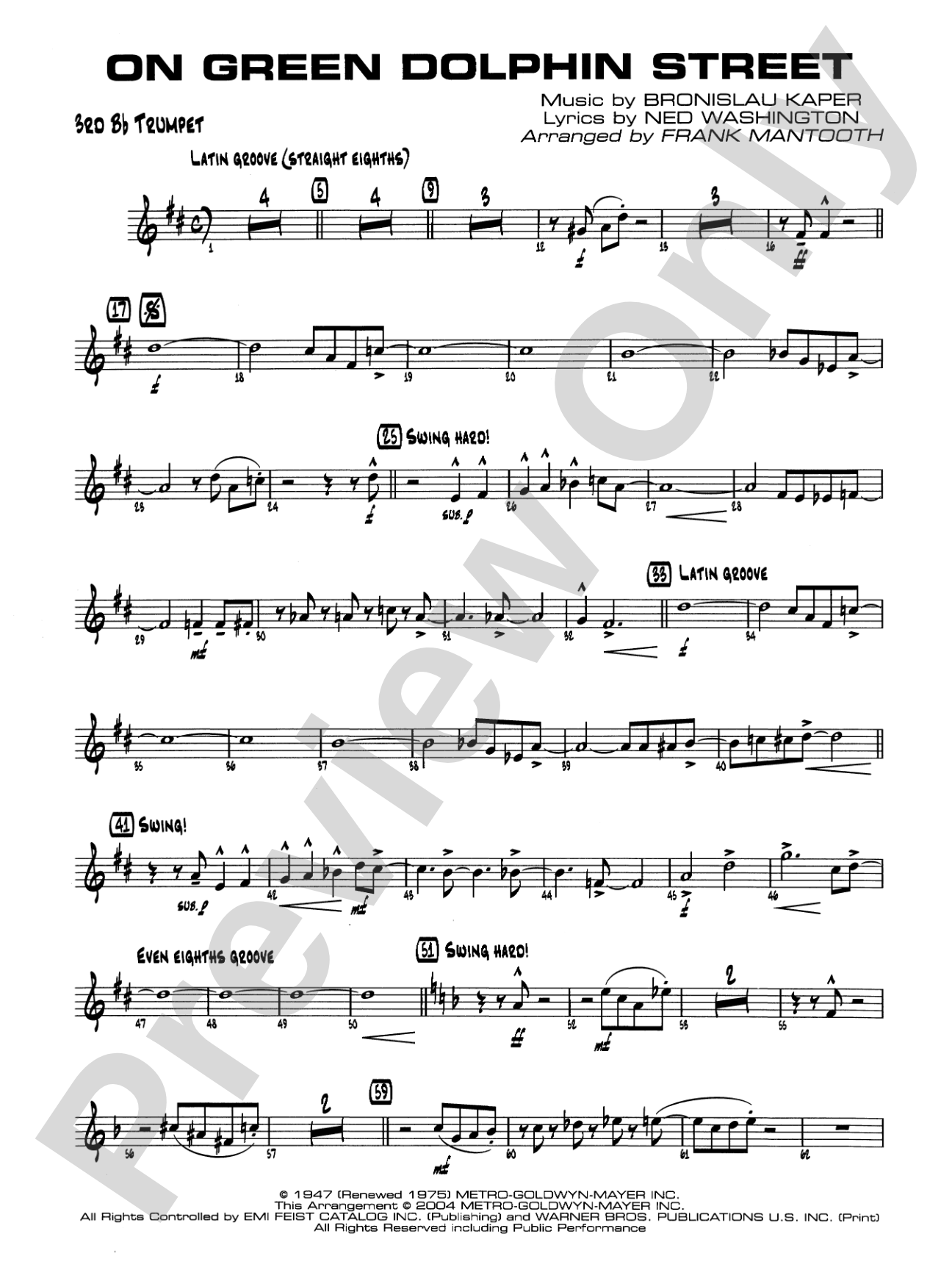 On Green Dolphin Street: 3rd B-flat Trumpet