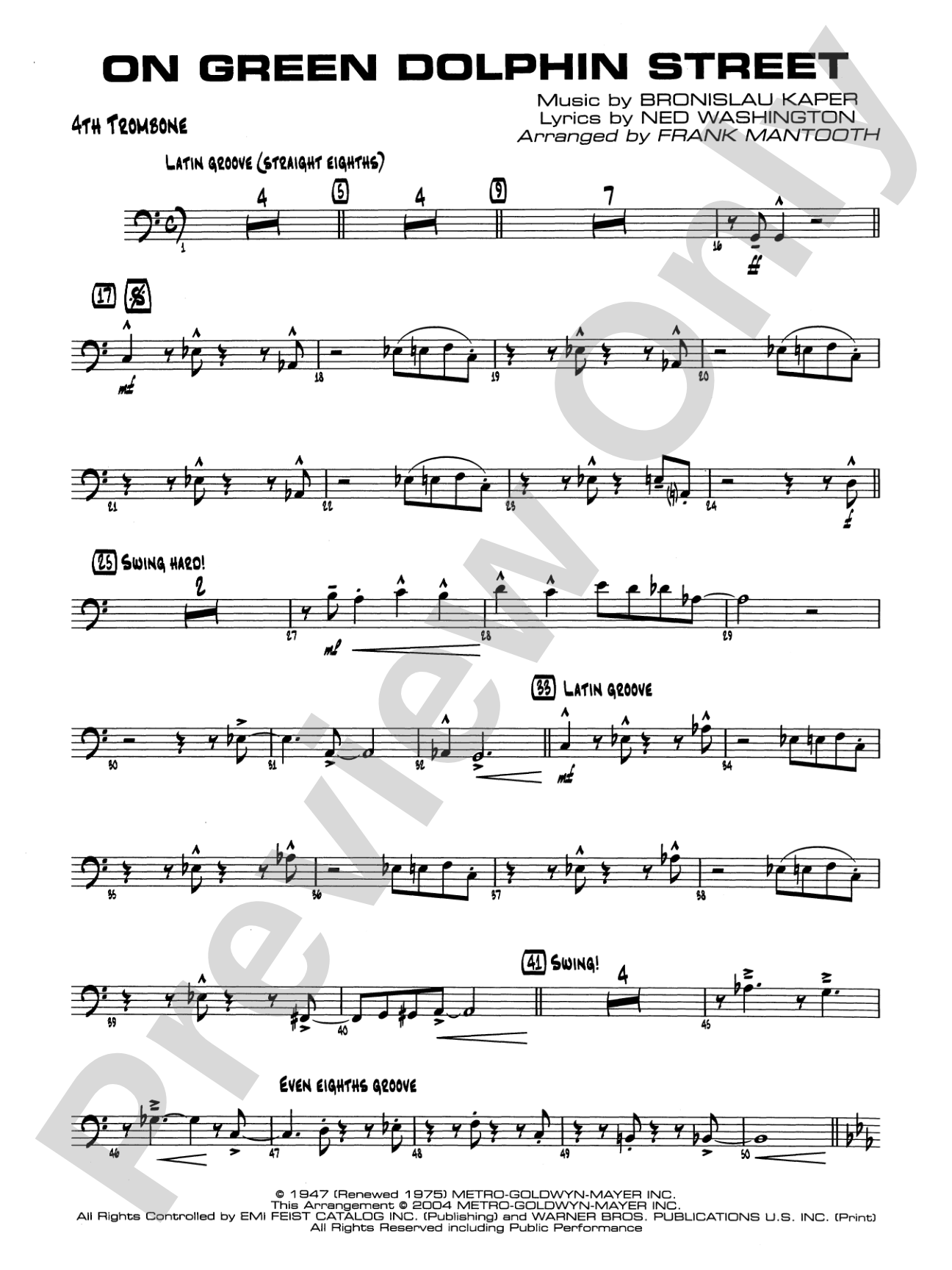 On Green Dolphin Street: 4th Trombone