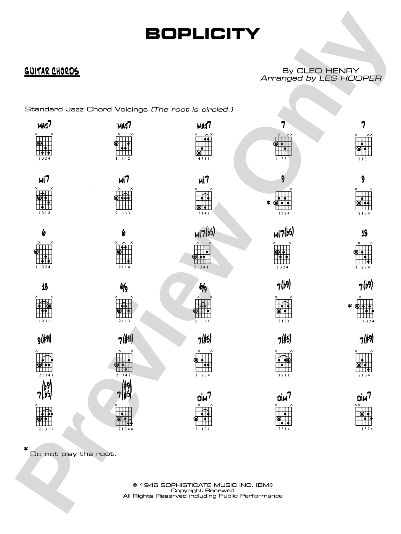 Boplicity: Guitar Chords