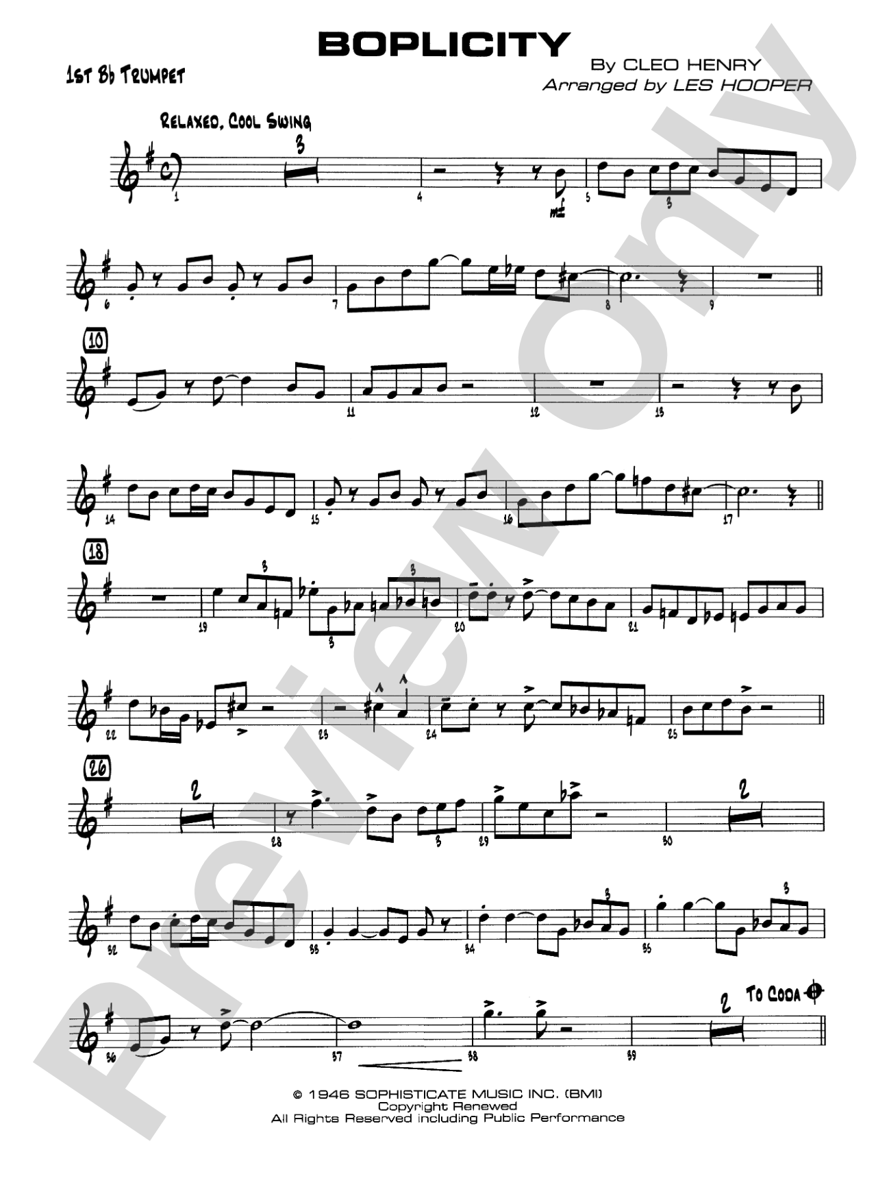 Boplicity: 1st B-flat Trumpet