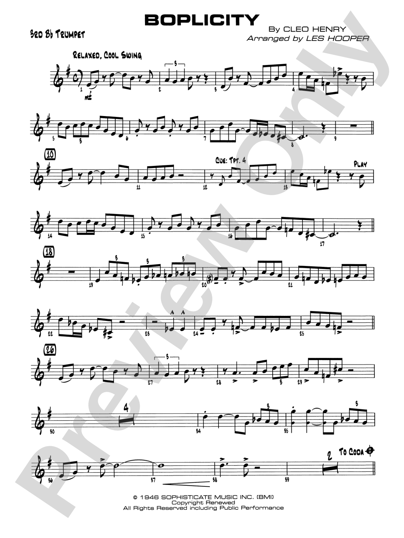 Boplicity: 3rd B-flat Trumpet