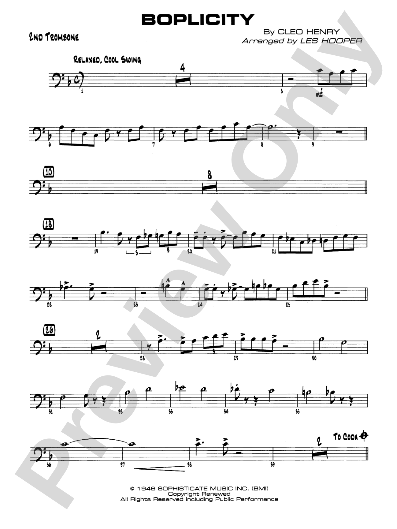 Boplicity: 2nd Trombone