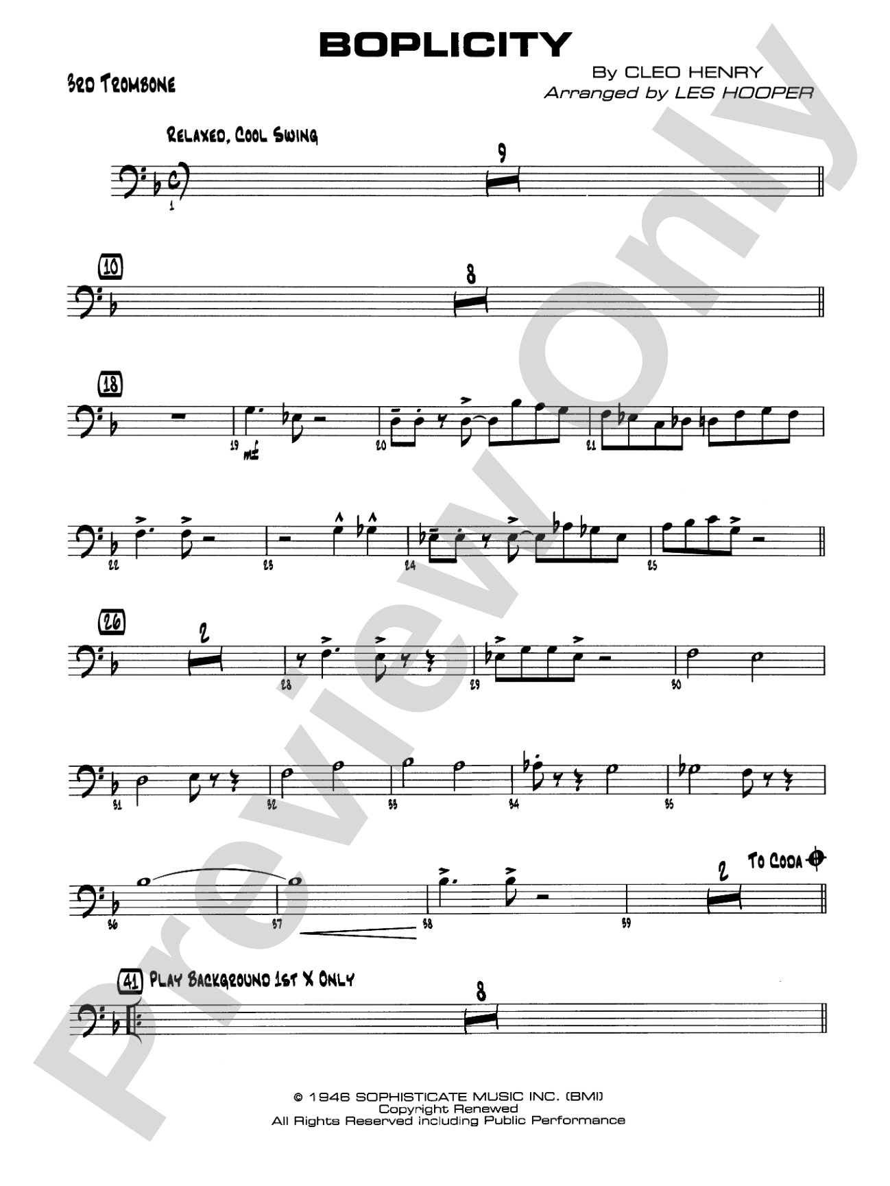 Boplicity: 3rd Trombone