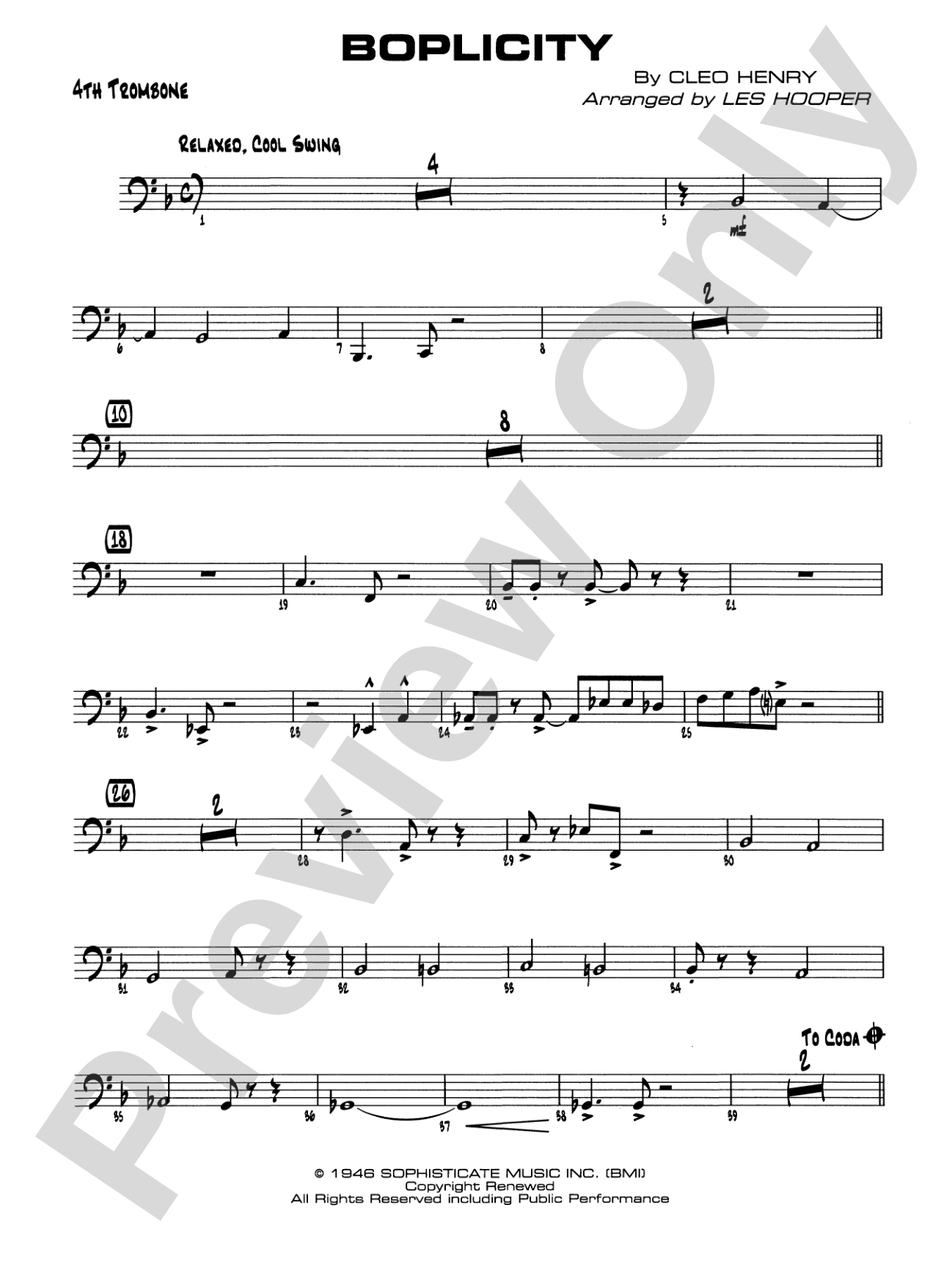 Boplicity: 4th Trombone