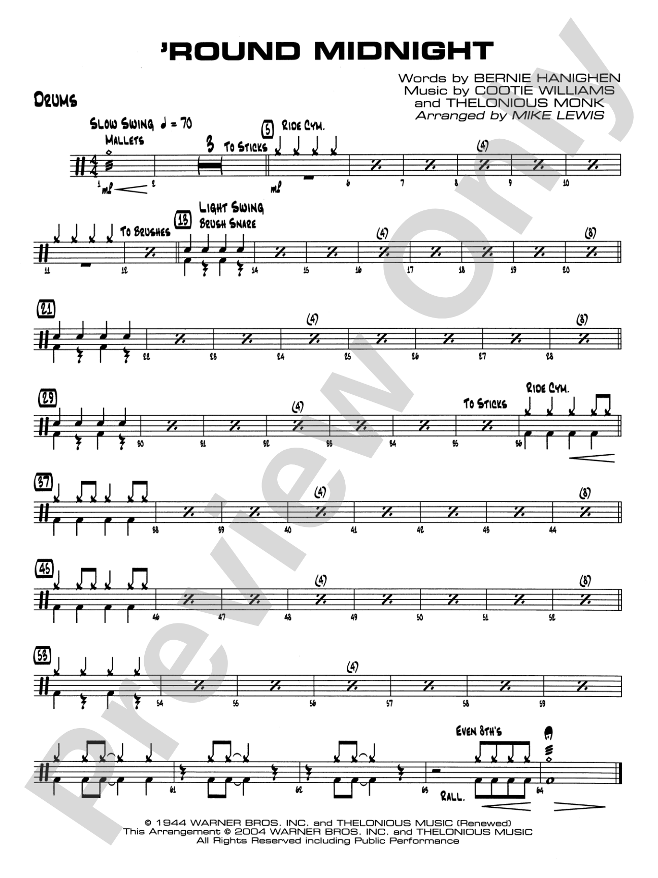 'Round Midnight: Drums