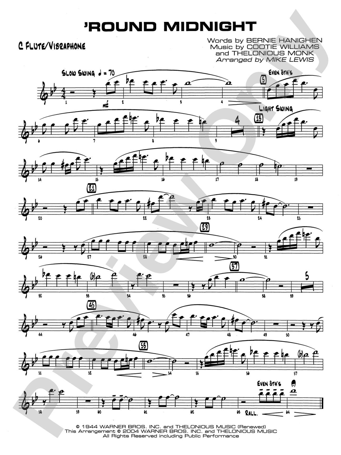 'Round Midnight: Flute