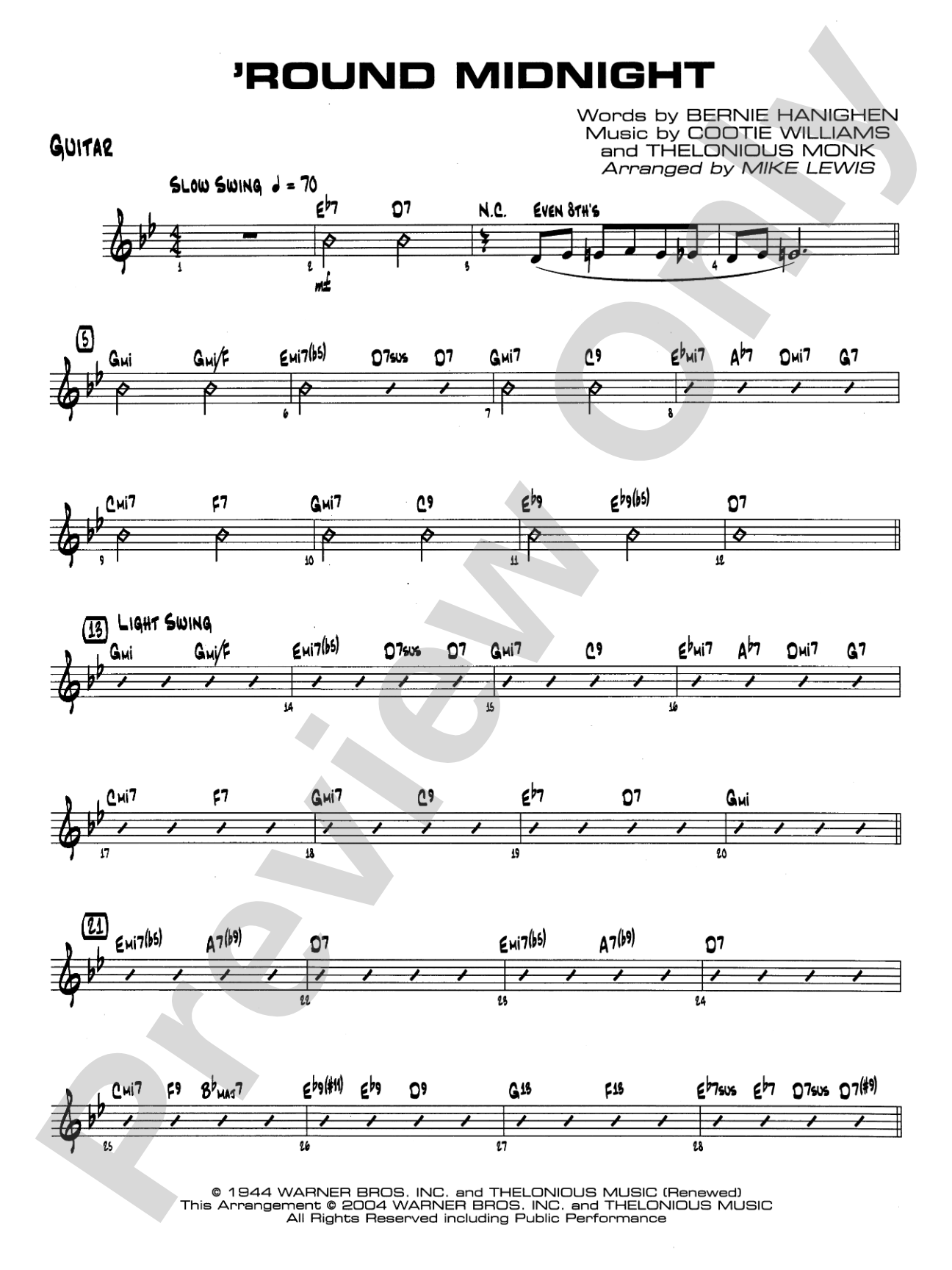'Round Midnight: Guitar