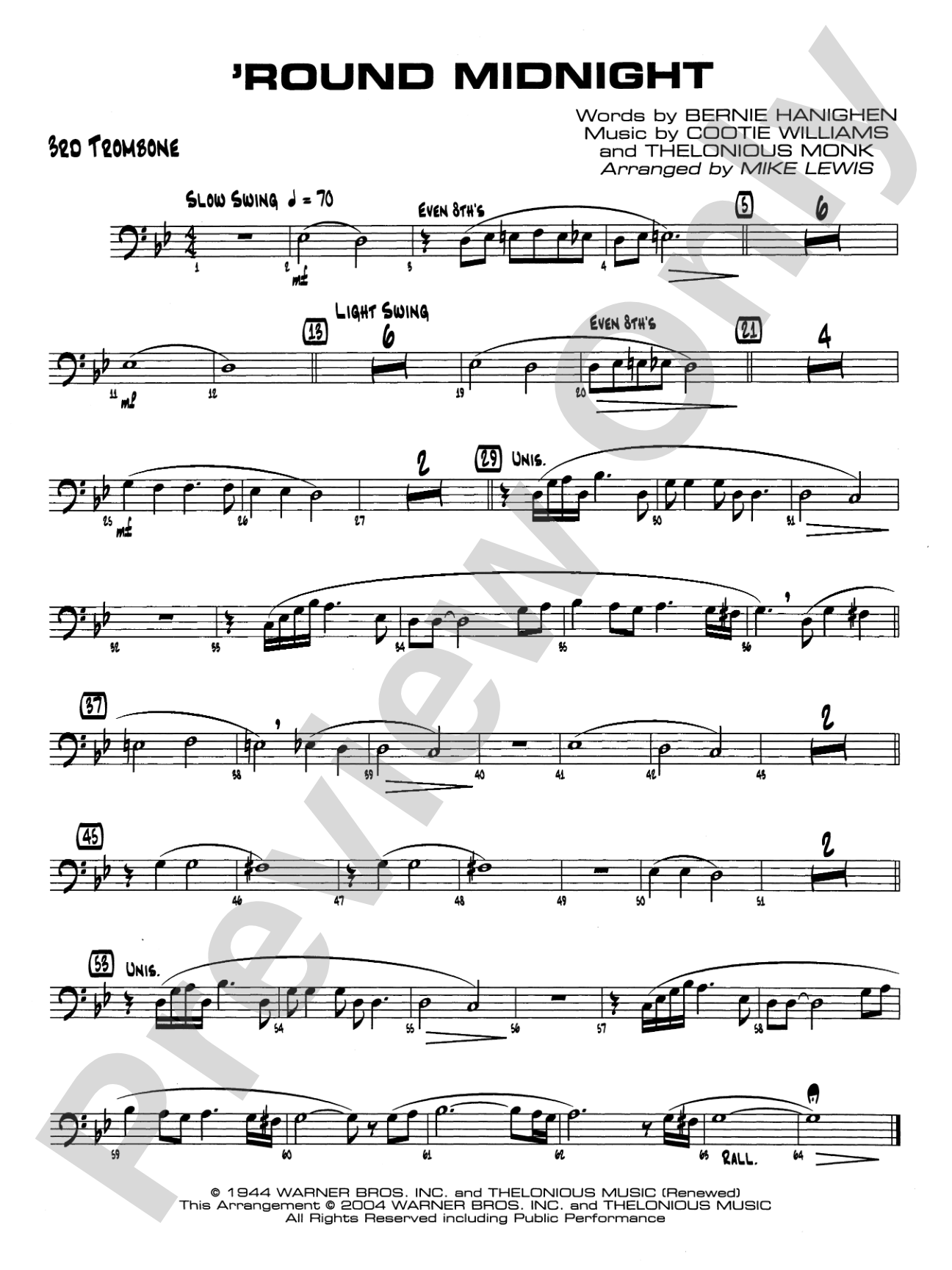 'Round Midnight: 3rd Trombone