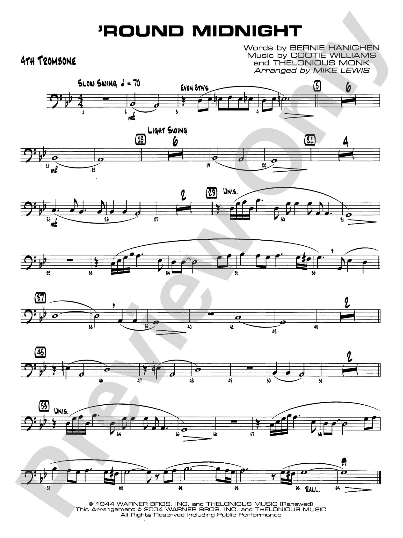 'Round Midnight: 4th Trombone