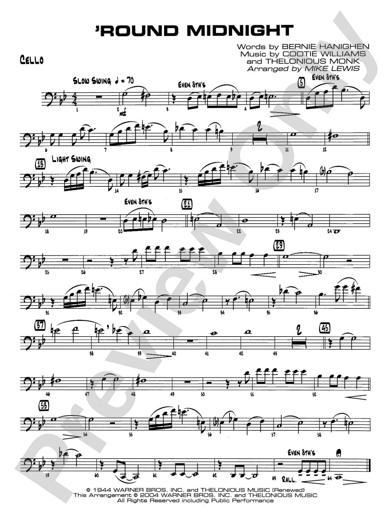 'Round Midnight: Cello