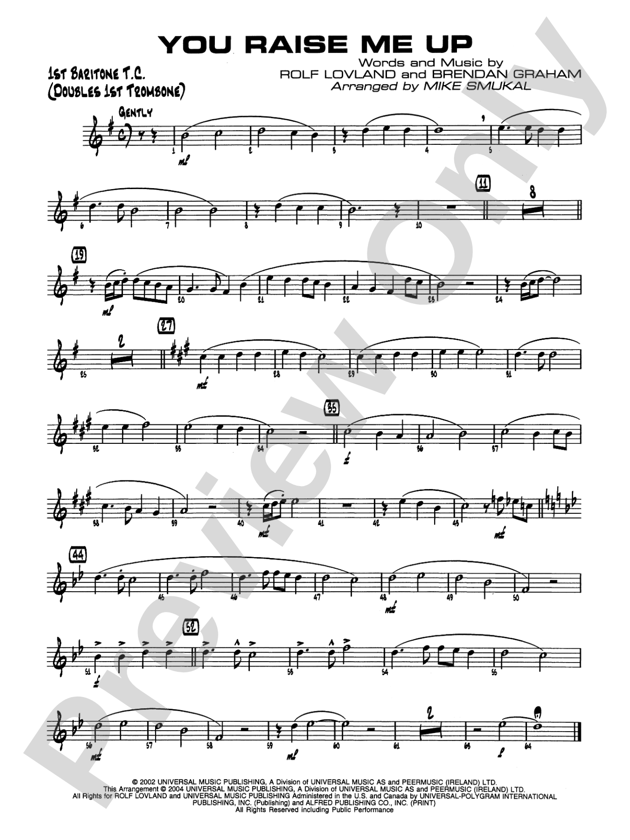 You Raise Me Up: Baritone T.C.