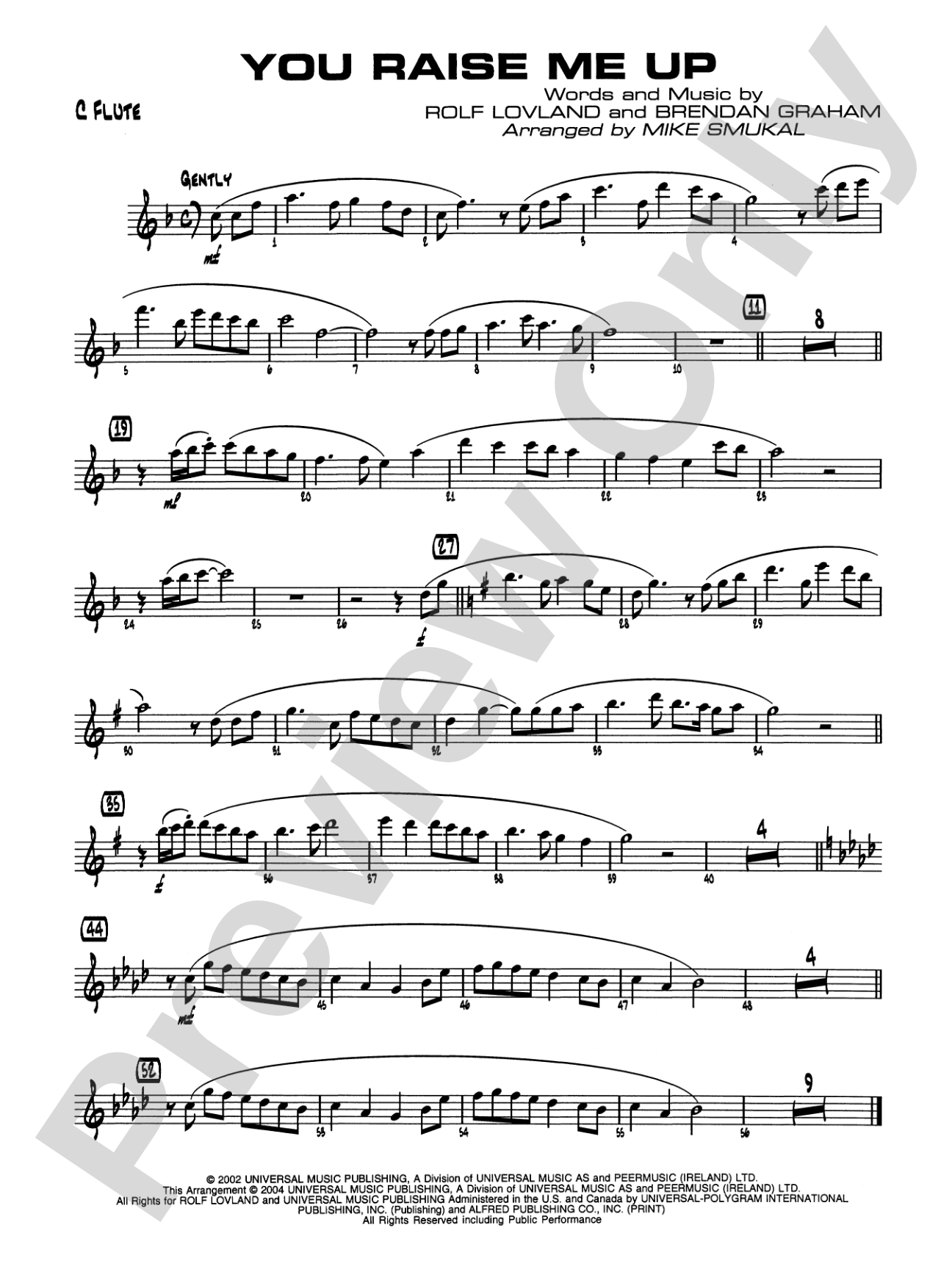 You Raise Me Up: Flute