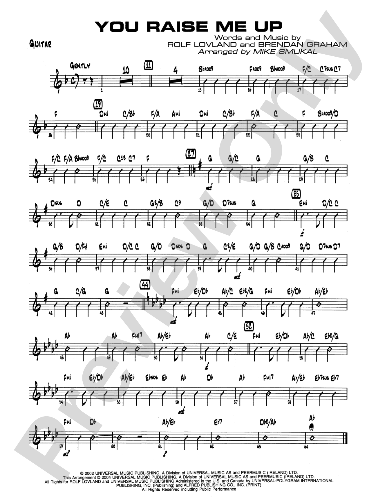 You Raise Me Up: Guitar