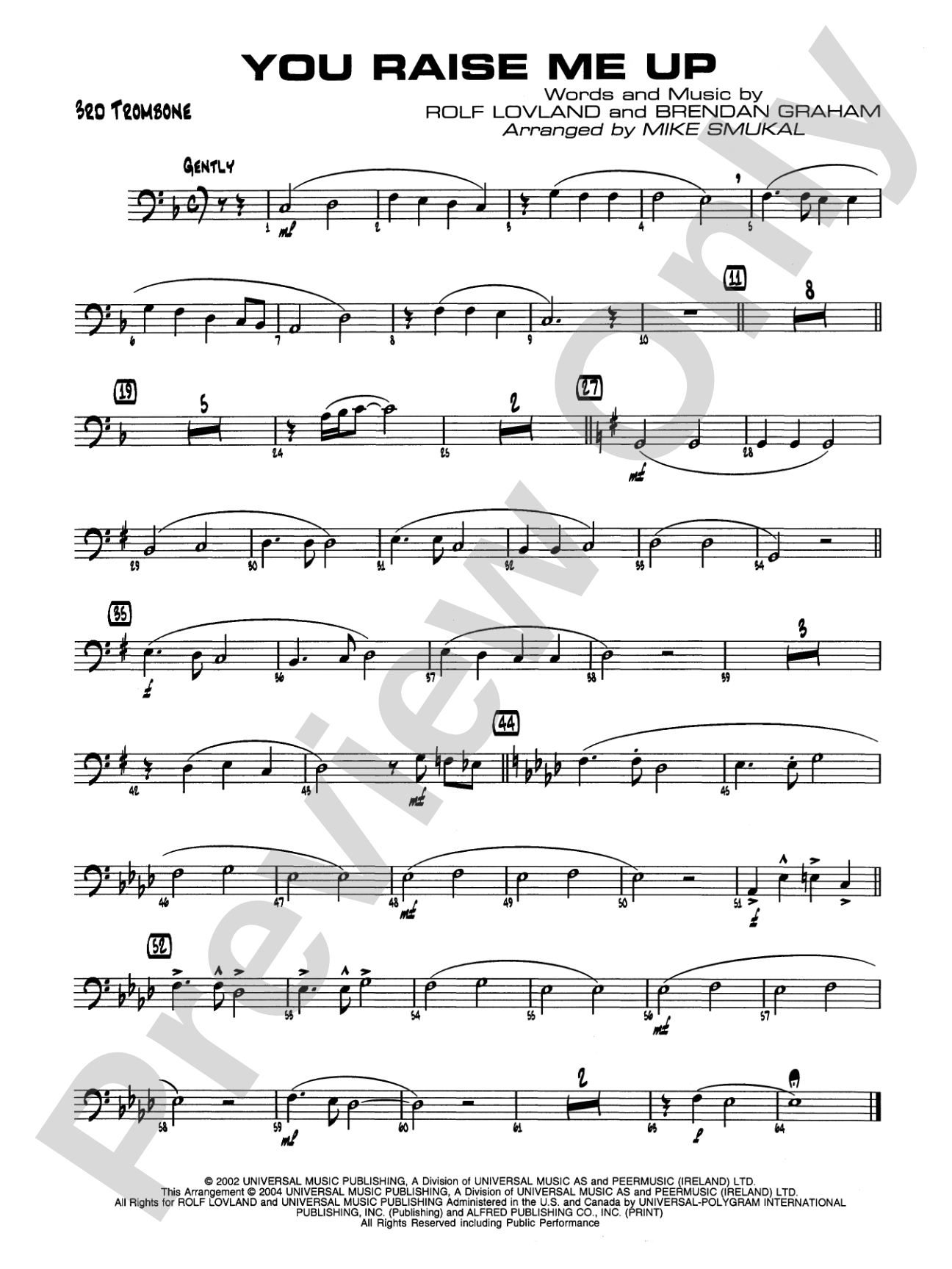 You Raise Me Up: 3rd Trombone