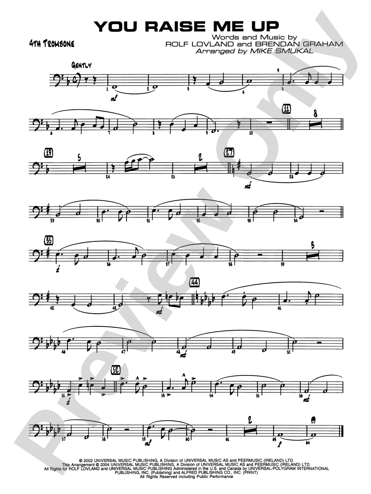 You Raise Me Up: 4th Trombone