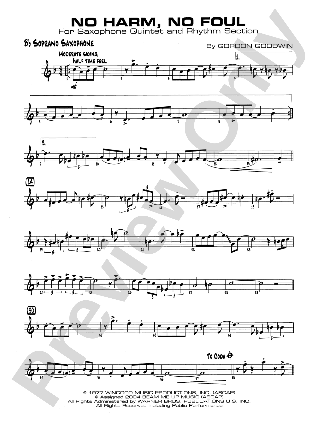 No Harm, No Foul: B-flat Soprano Saxophone
