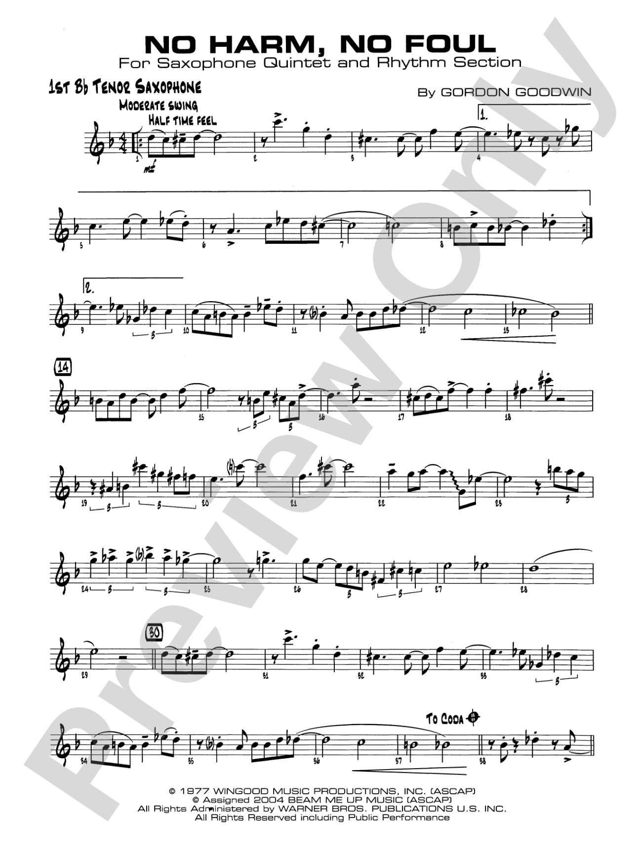 No Harm, No Foul: B-flat Tenor Saxophone