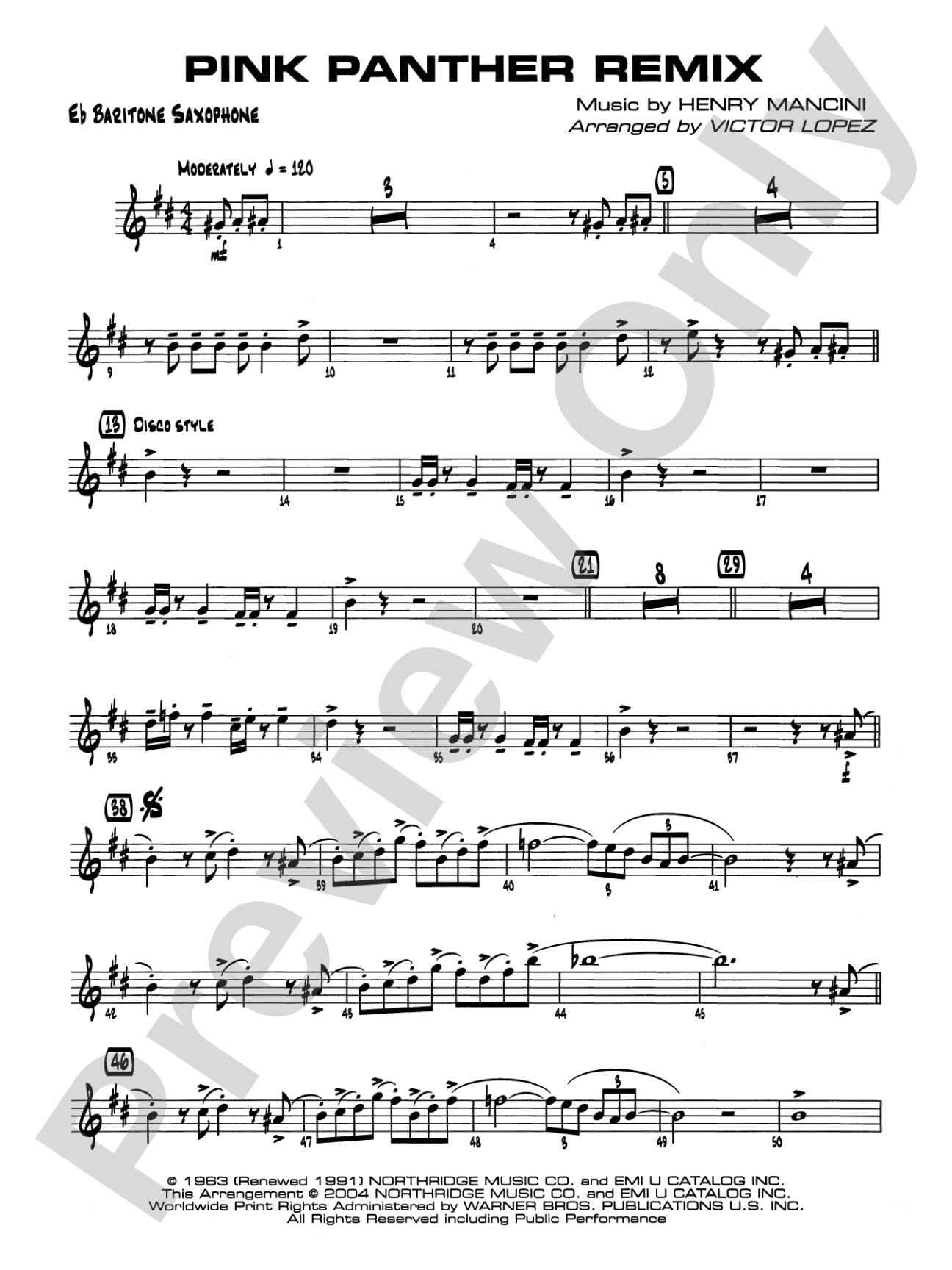 Pink Panther Remix: E-flat Baritone Saxophone