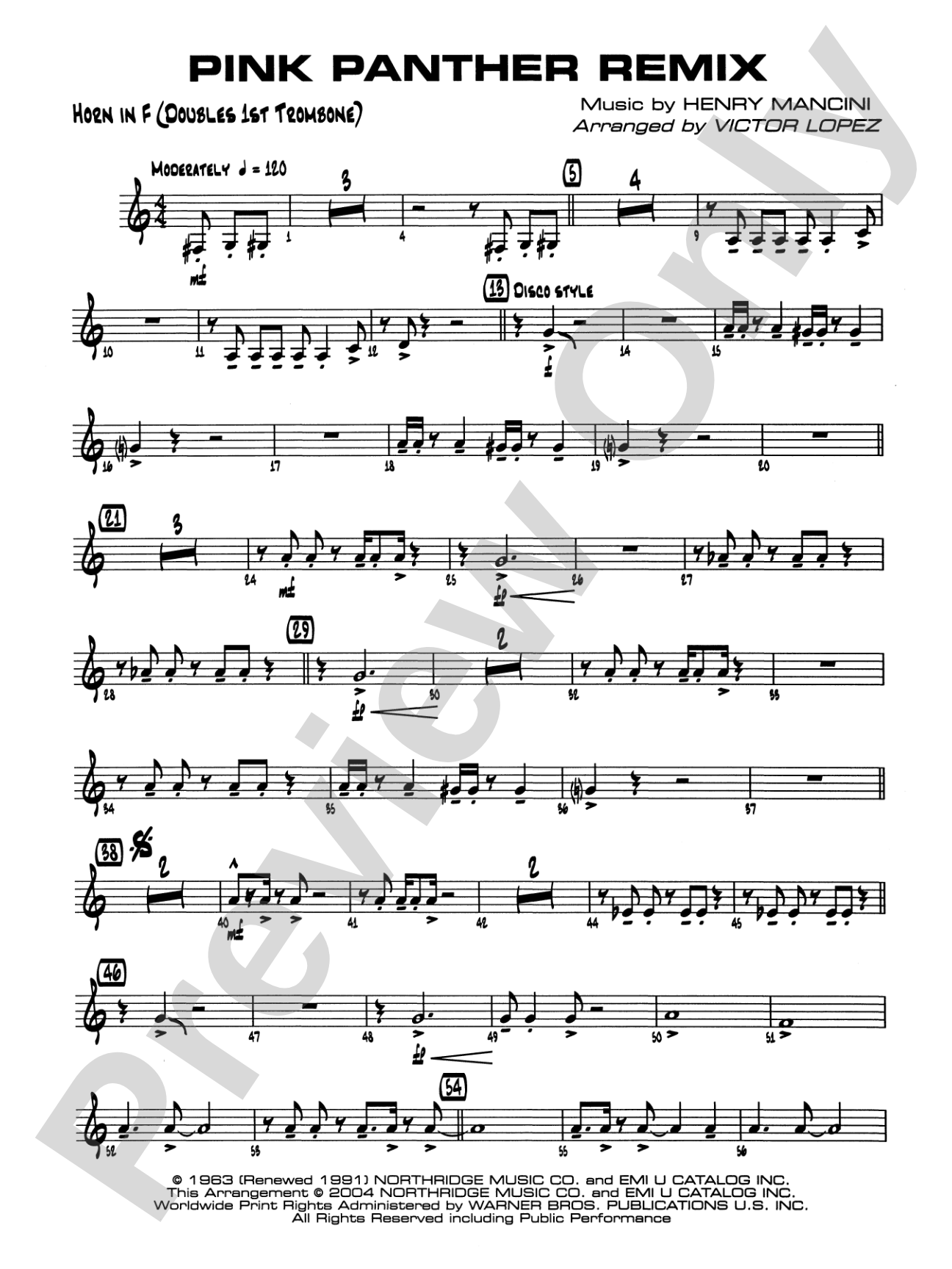 Pink Panther Remix: 1st F Horn