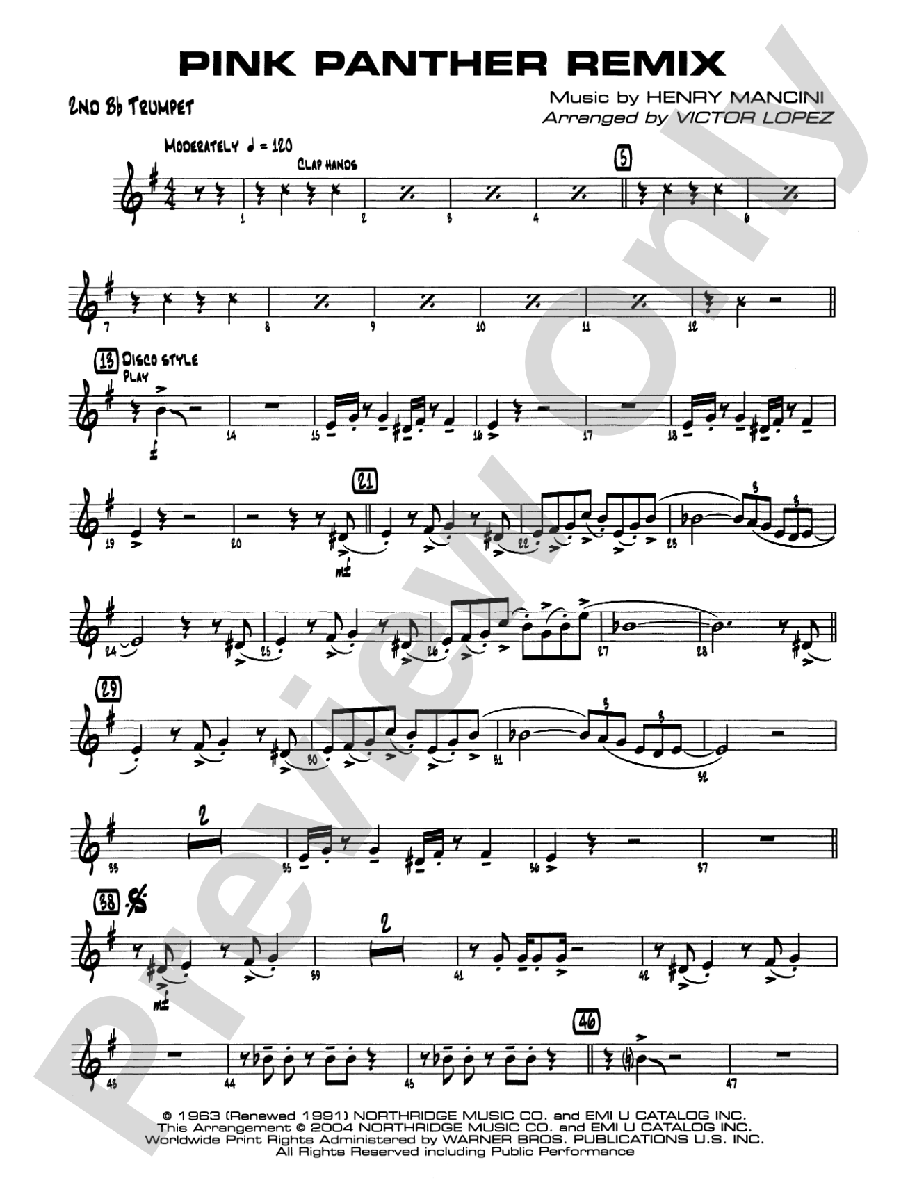Pink Panther Remix: 2nd B-flat Trumpet