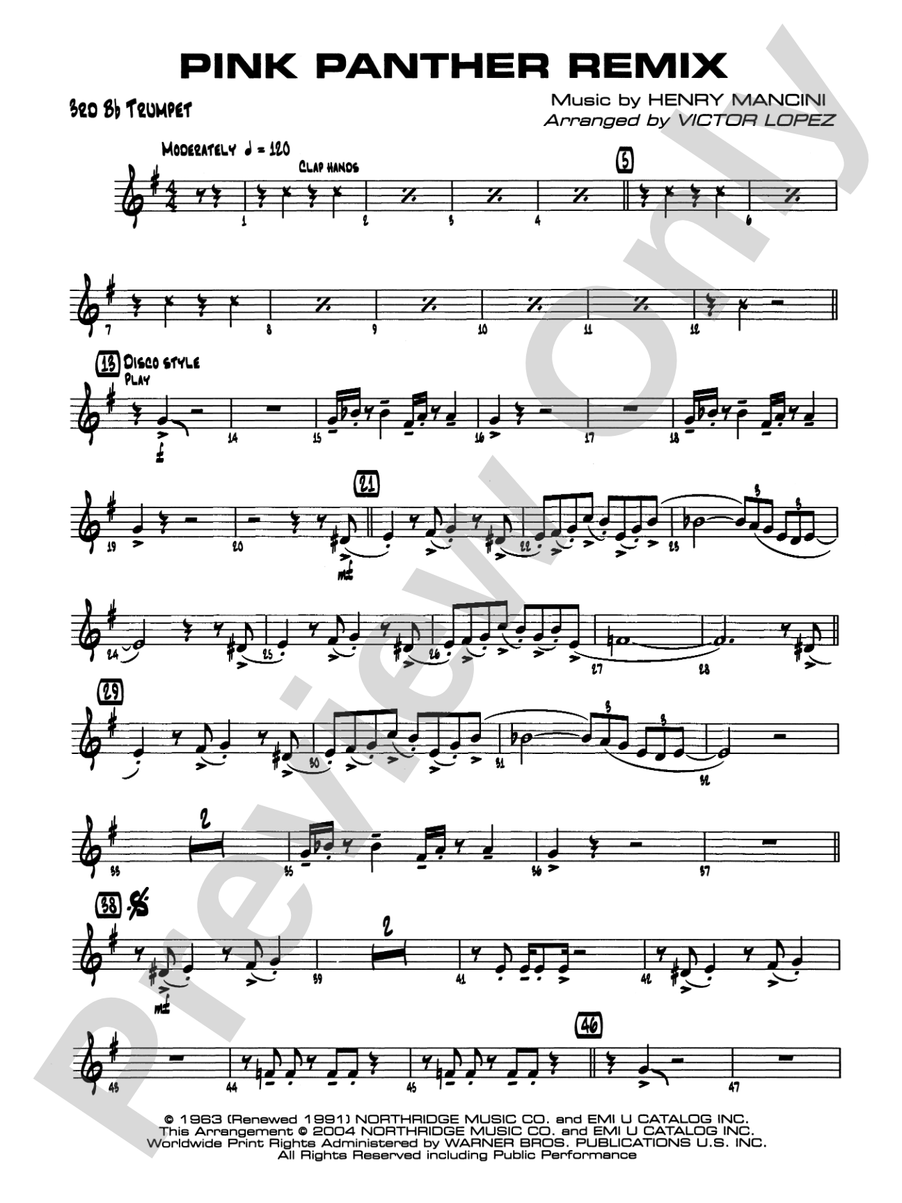 Pink Panther Remix: 3rd B-flat Trumpet